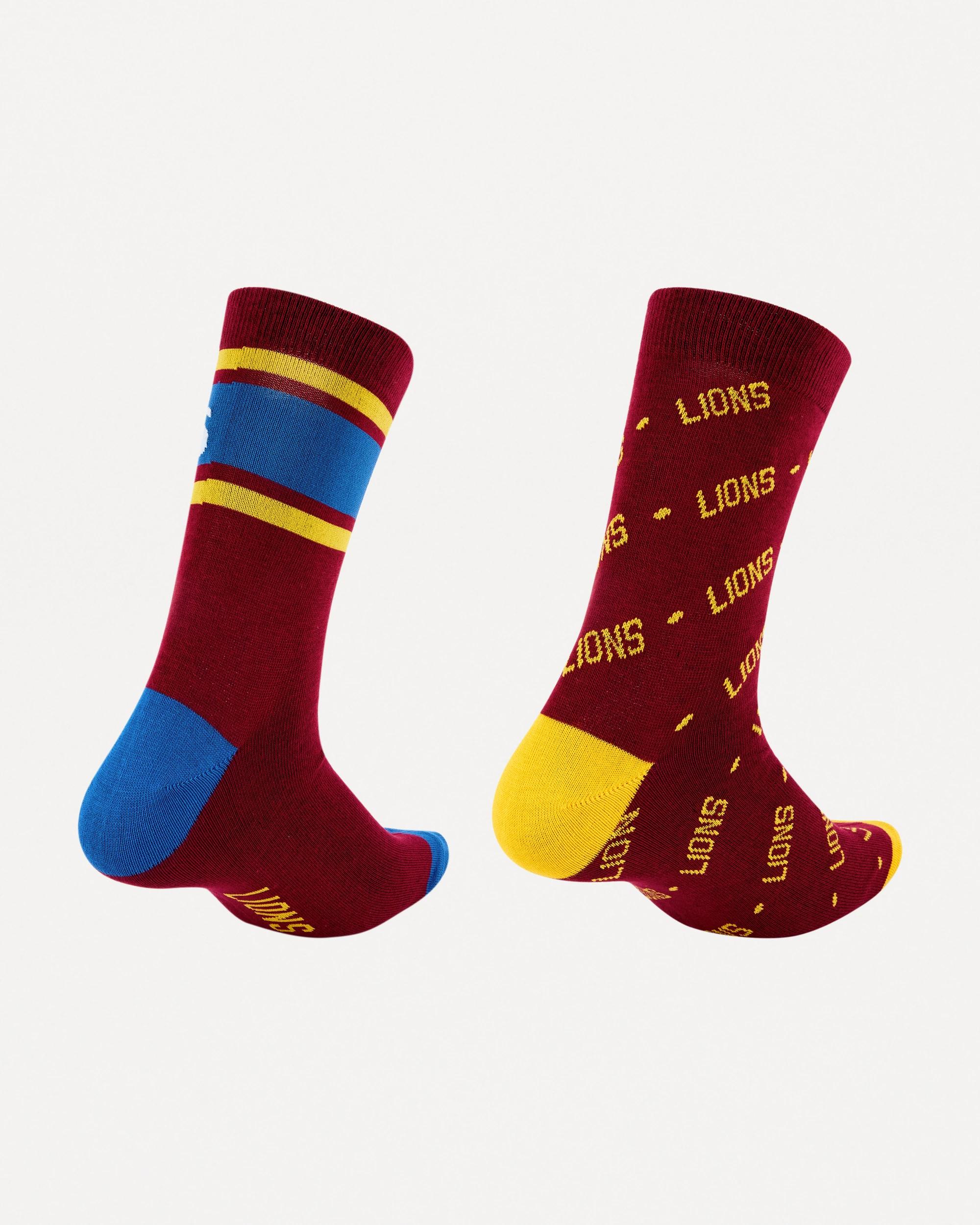 3 2 Pack Official AFL Adult Sock Set LIONS, 3 of 4