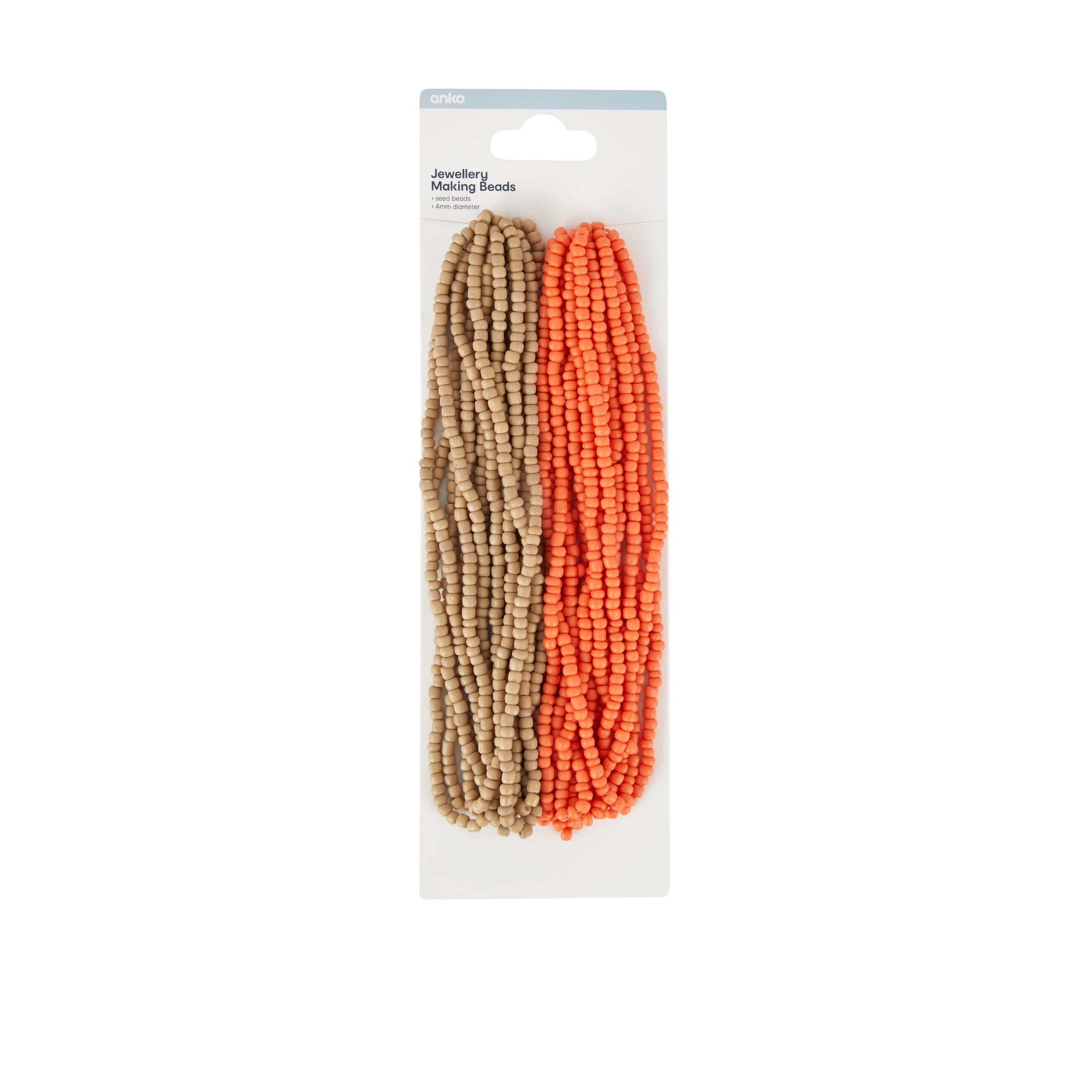 1 2 Pack Jewellery Making Beads - Natural and Orange, 1 of 2