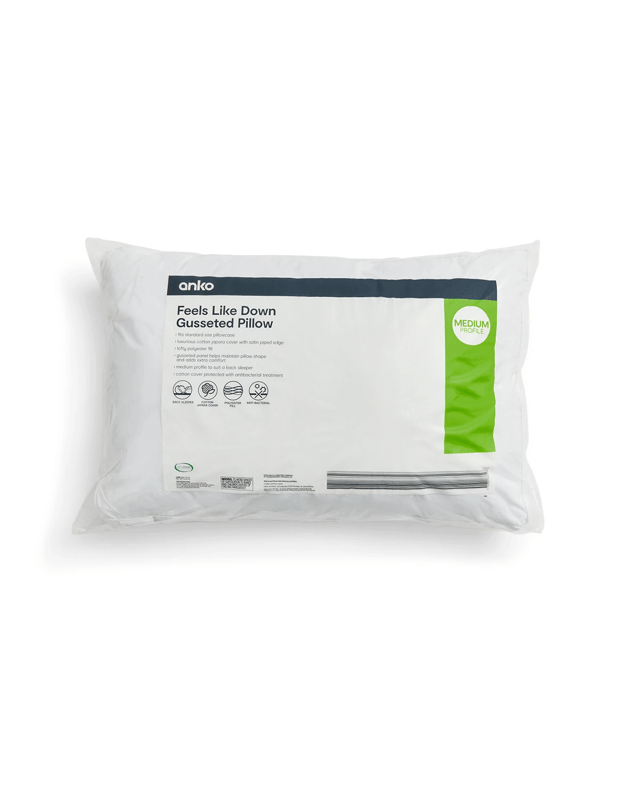 Feels Like Down Gusseted Pillow - Medium Profile, W