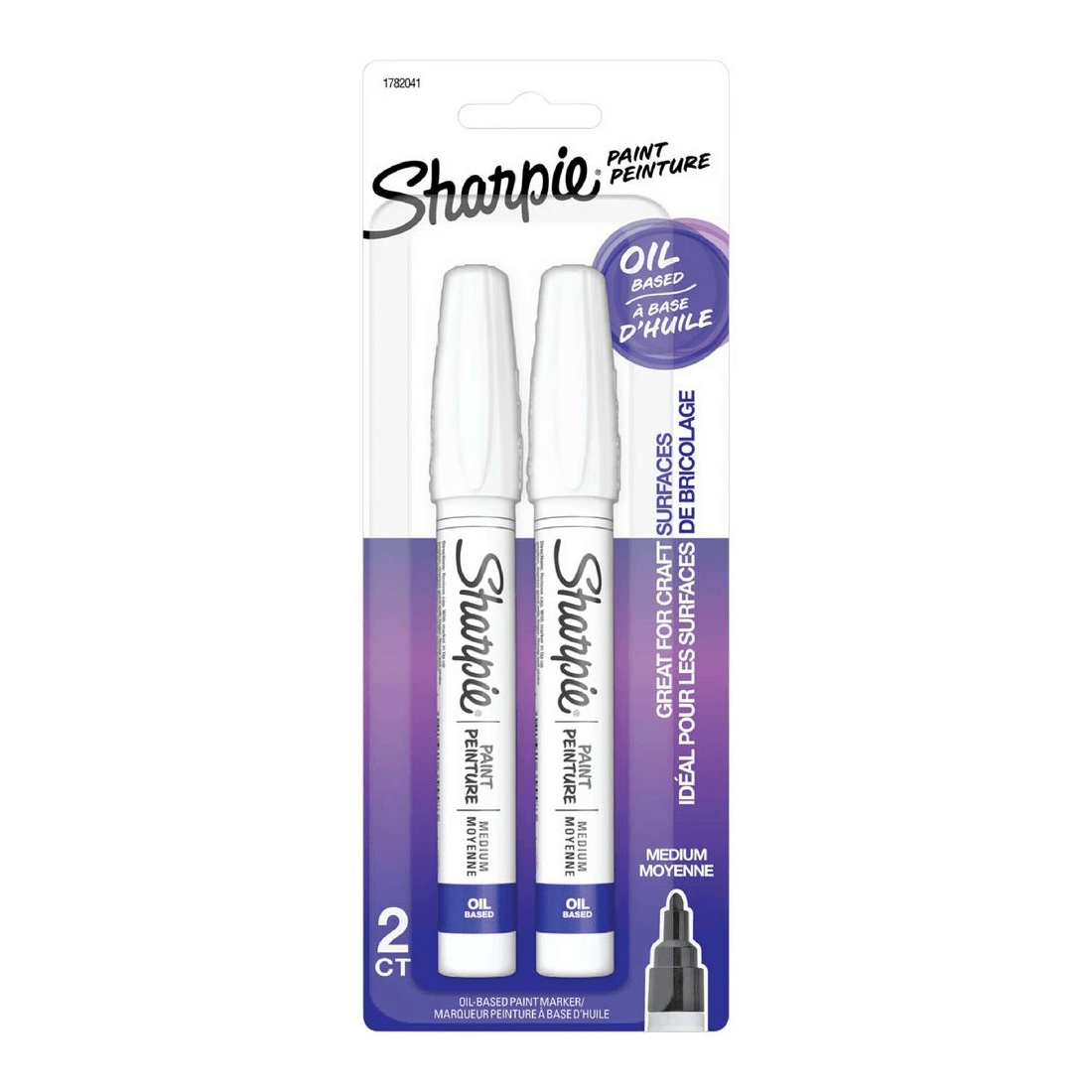 1 Sharpie Oil-Based Bullet Paint Markers White 2 Pack, 1 of 5