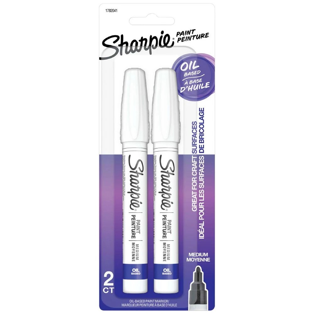 1 Sharpie Oil-Based Bullet Paint Markers White 2 Pack, 1 of 5