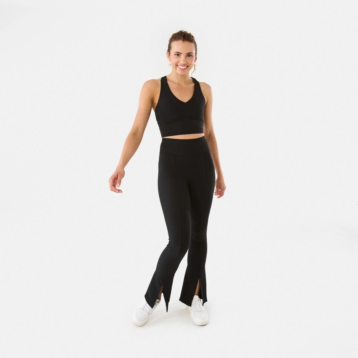 2 Active Womens Studio Flare Leggings BLACK, 2 of 7