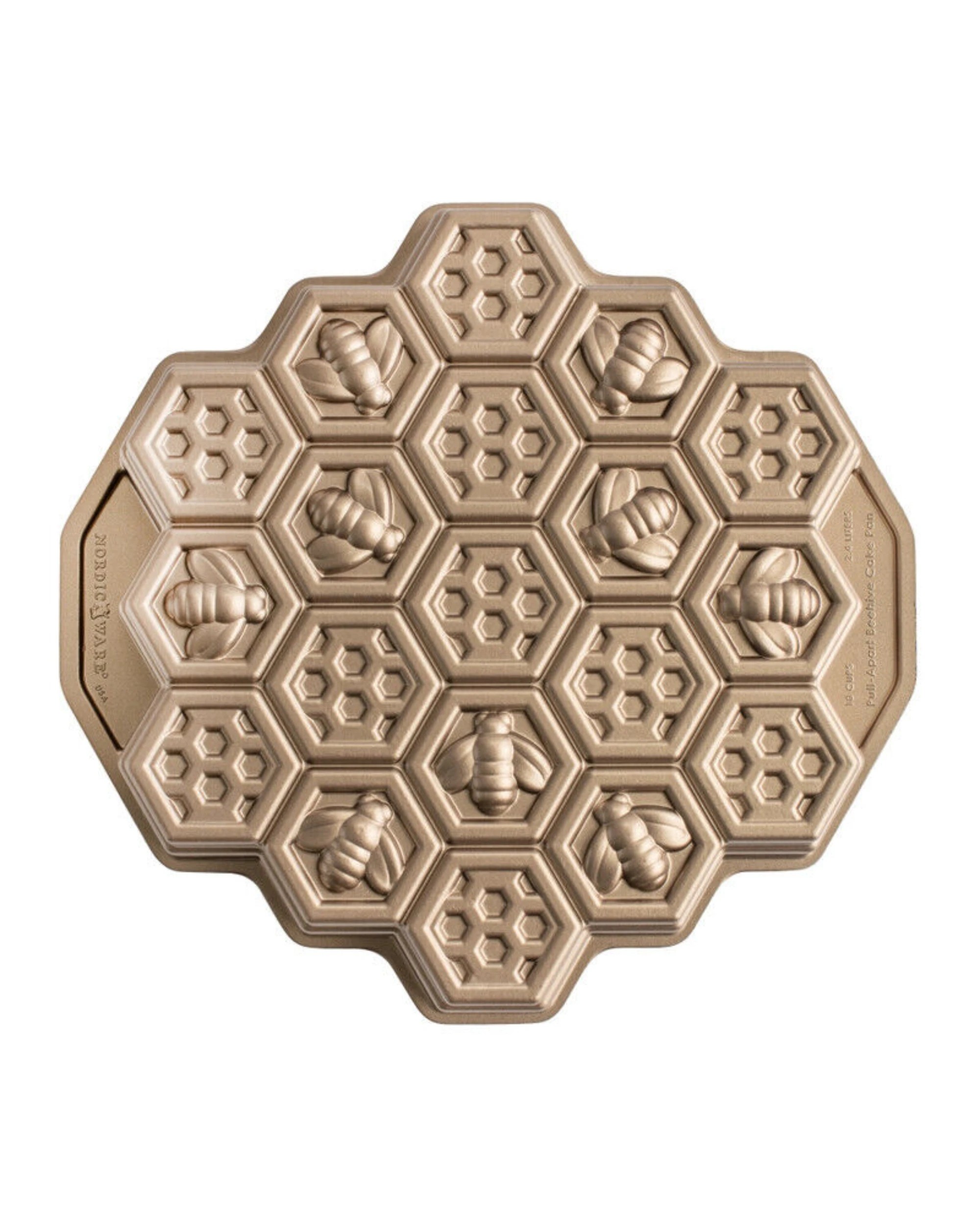 1 Nordic Ware Honeycomb Pull Apart Tin - Gold, 1 of 4