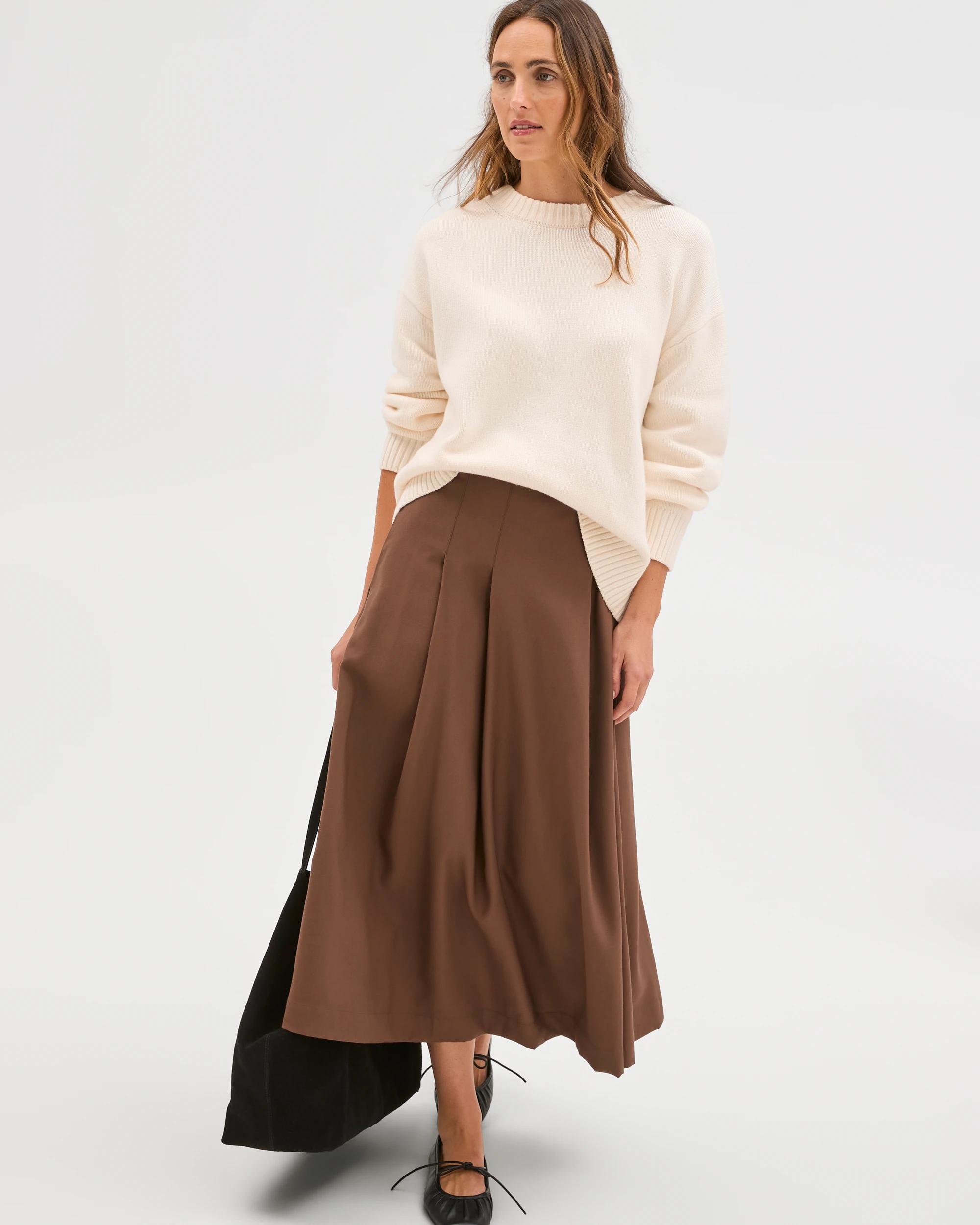 2 Target Woman Box Pleat Midi Skirt FALL LEAF, 2 of 8