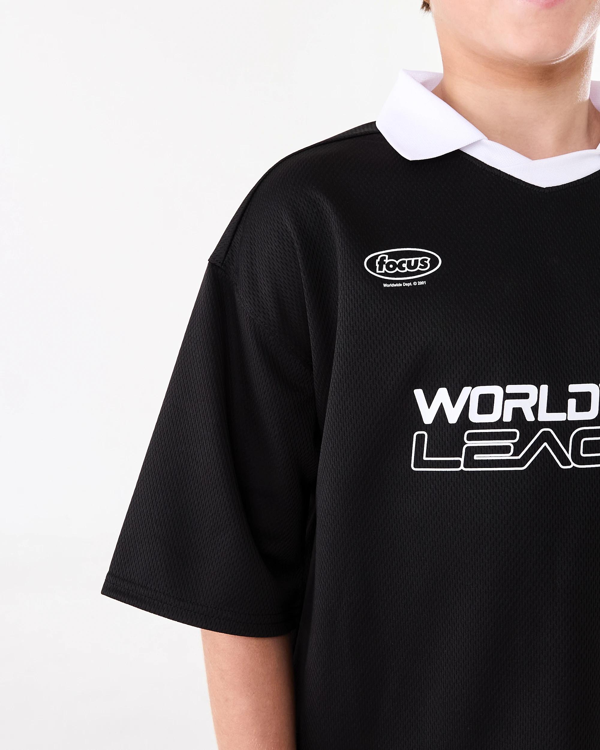 6 Short Sleeve Mesh Collar T-shirt Blk Varsit, 6 of 7