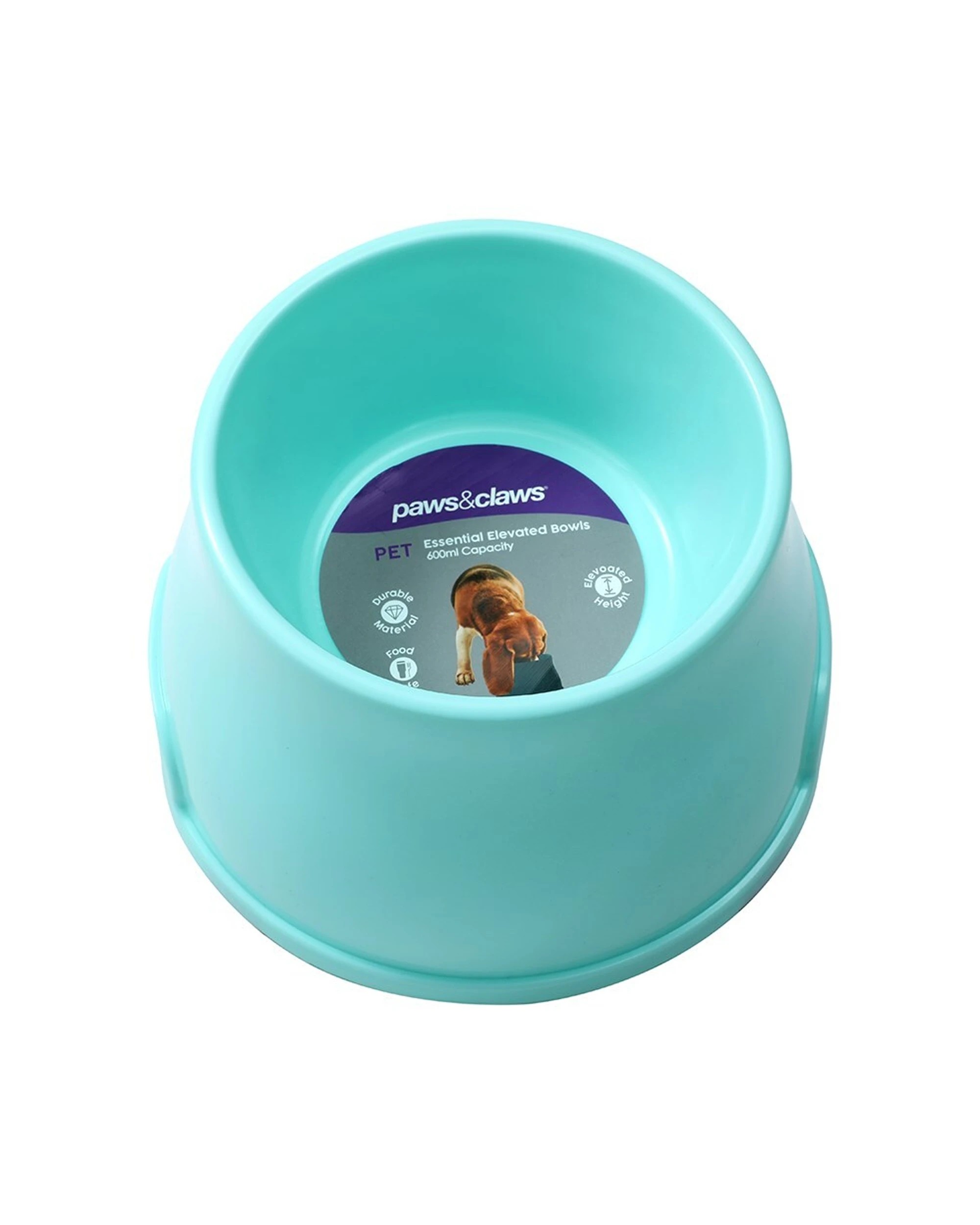4 Paws And Claws 2pc 600ml Pet Essentials Elevated Bowl Medium 19x12cm - Multi, 4 of 7