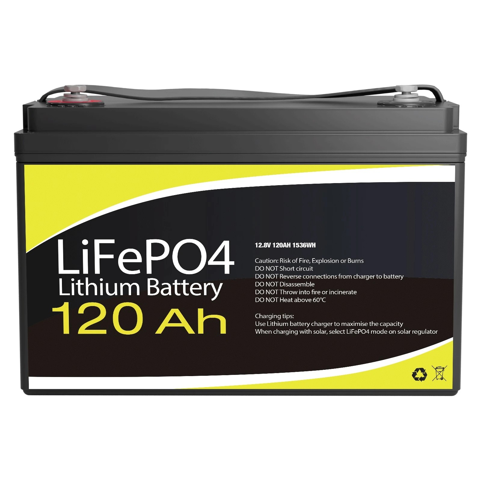 6 12V 120Ah LiFePO4 Battery Deep Cycle Solar Off Grid Power System 120A BMS 1536Wh, 6 of 6