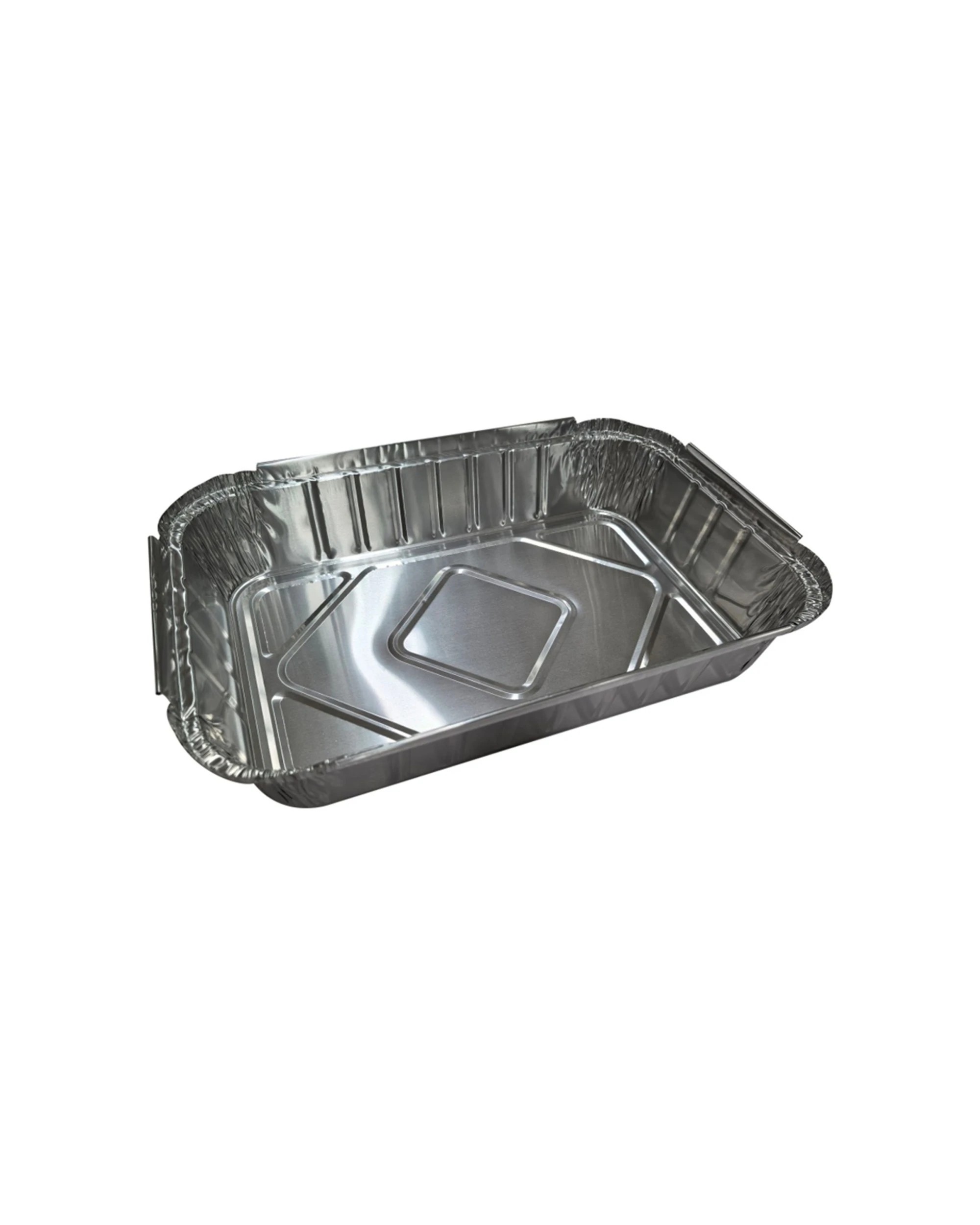 1 Partyware 4pc Single Use Foil Tray Set Rectangular 310x205x60mm - Metallic, 1 of 2
