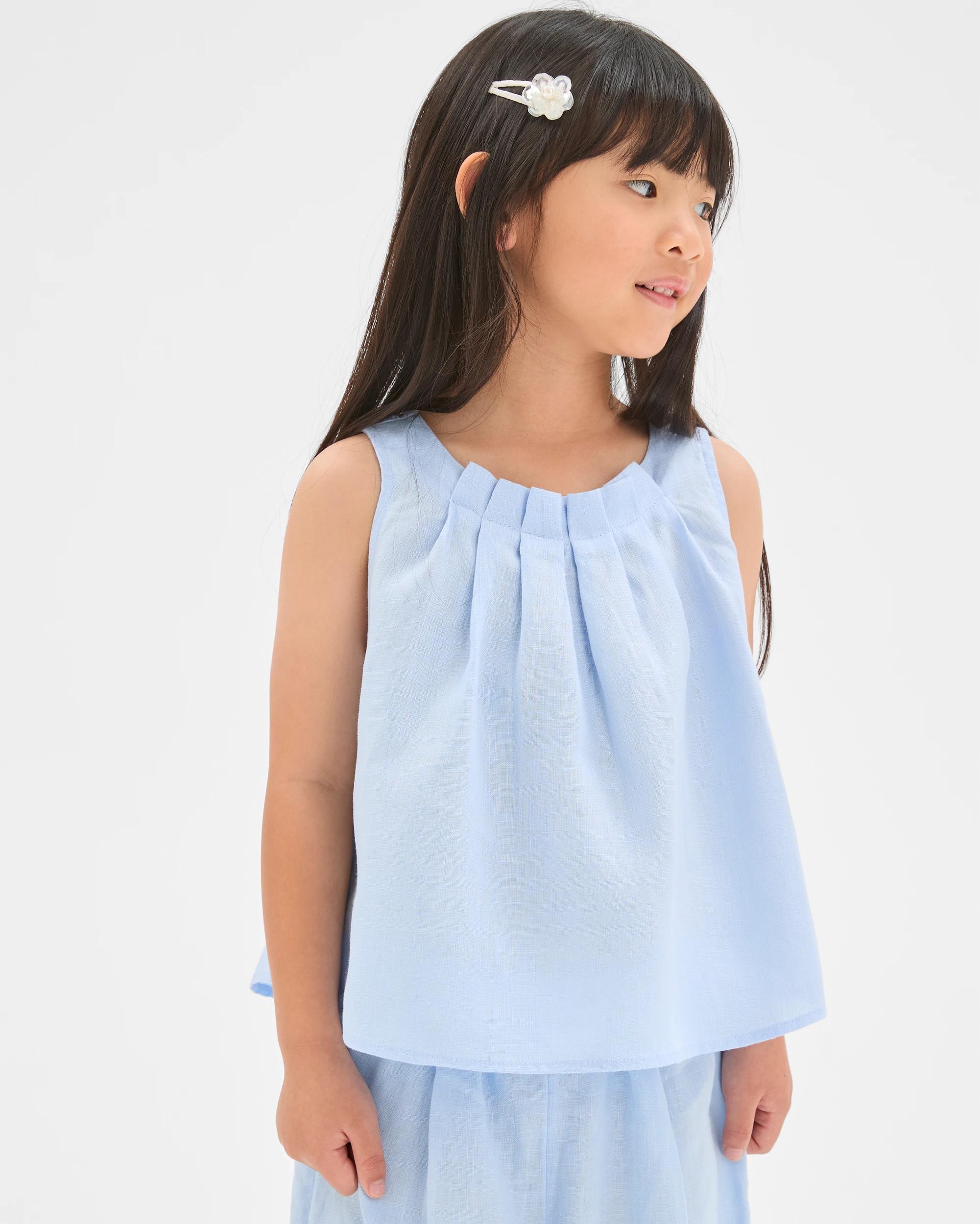 1 Target Kids European Linen Co-ord Tank Top LIGHT BLUE, 1 of 6