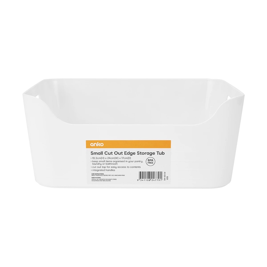 8 Small Cut Out Edge Storage Tub - White, 8 of 8