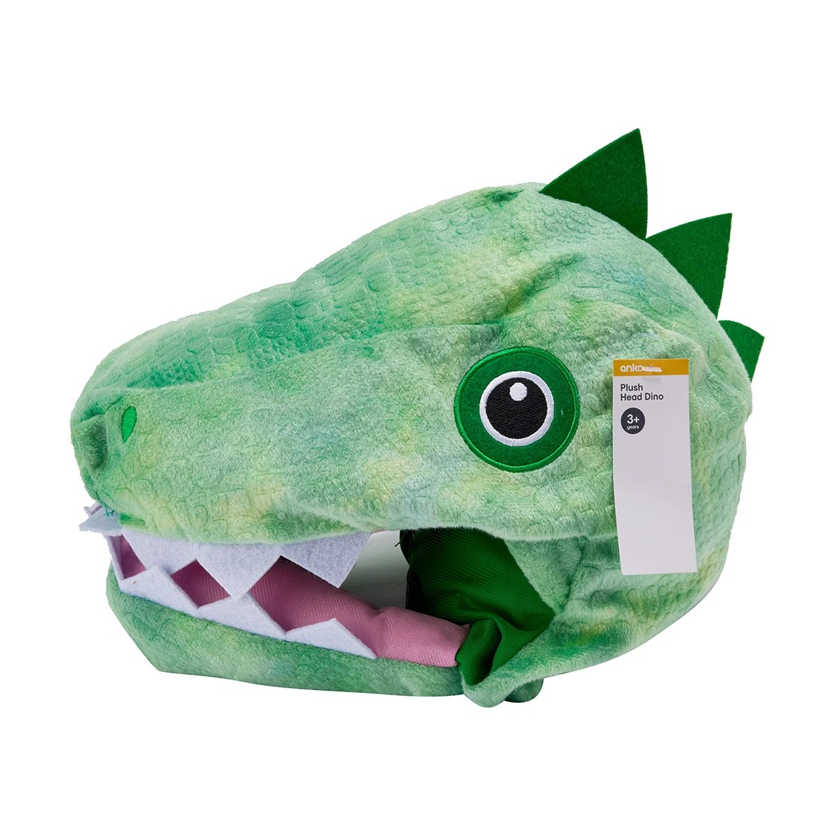 8 Plush Head Mask - Dino, Ages 3+, 8 of 8