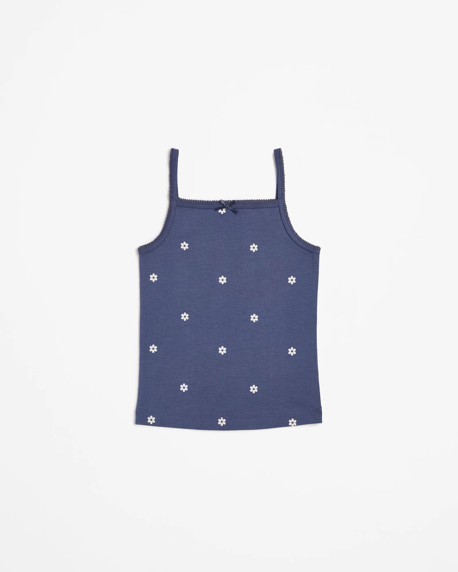 4 Girls Singlet 3 Pack - Maxx - Stripe/ditsy Floral BLUE, 4 of 5