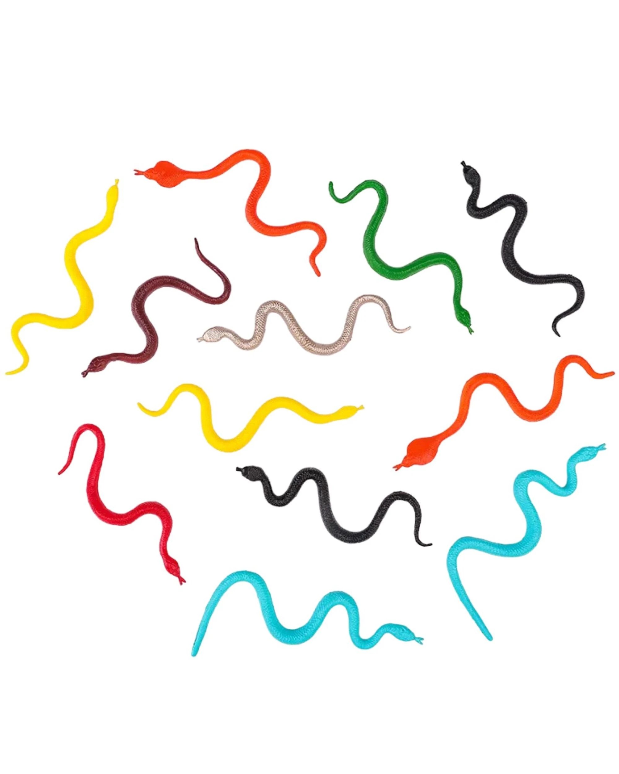 1 Party Maker Plastic Multicoloured Snake Toys Pack of 12 - Multi, 1 of 3