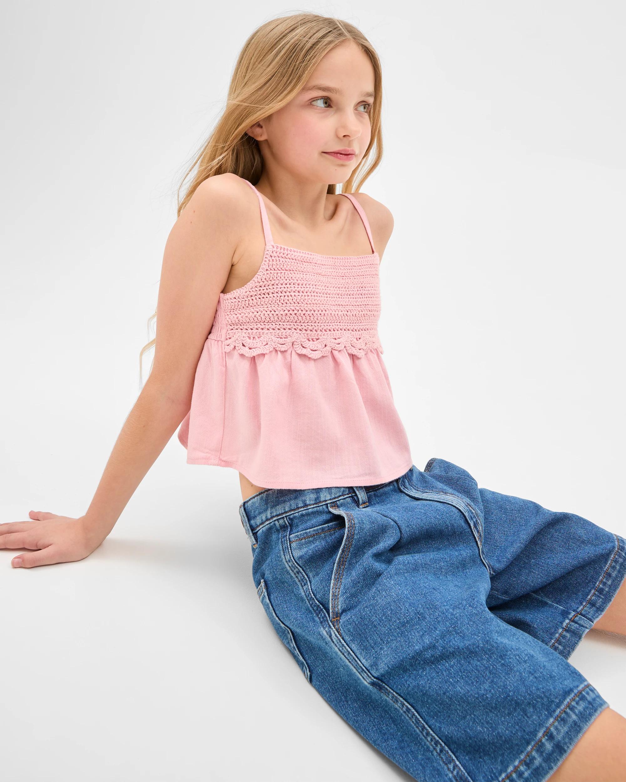 4 Target Crochet Woven Tank Top PINK, 4 of 7