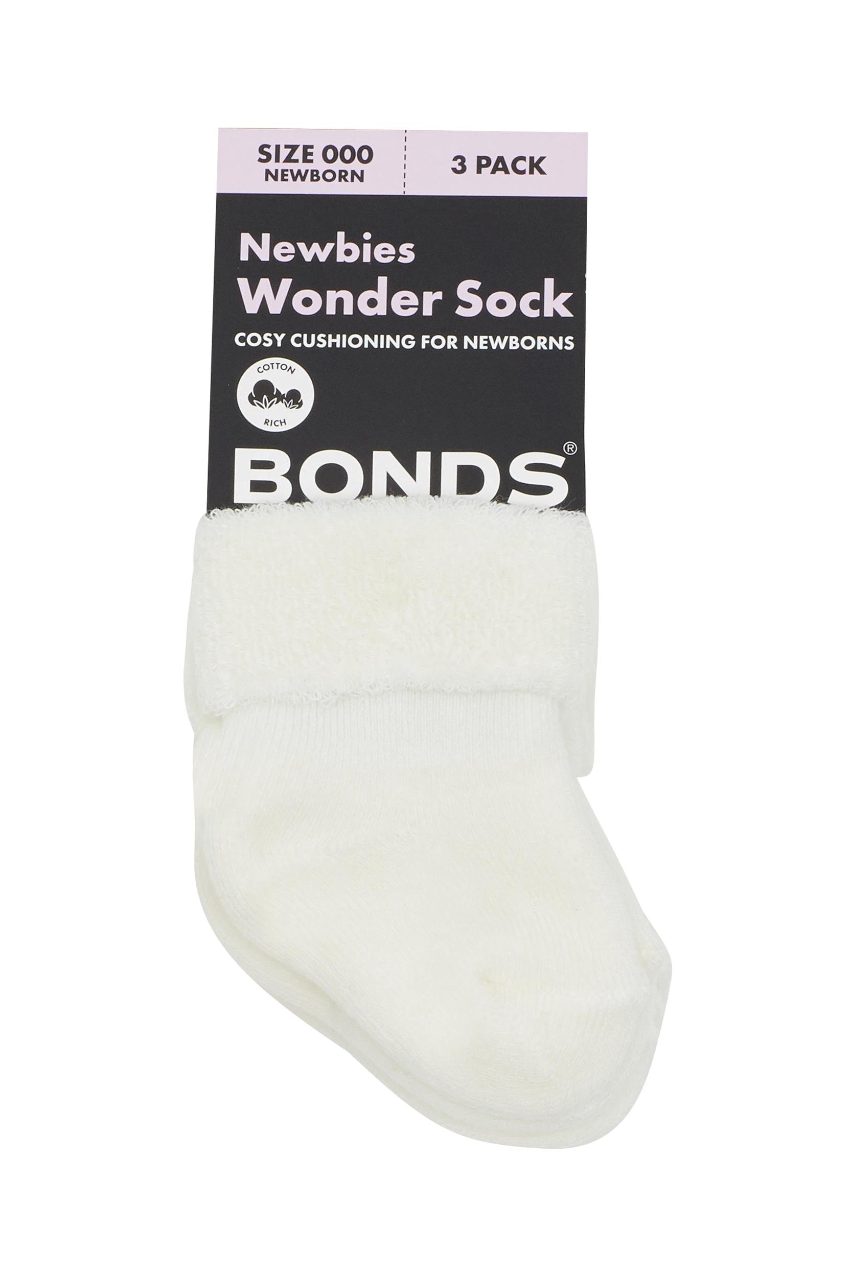 3 Bonds Baby Newbies 3 Pack Wondersocks MARSCAPONE, 3 of 3