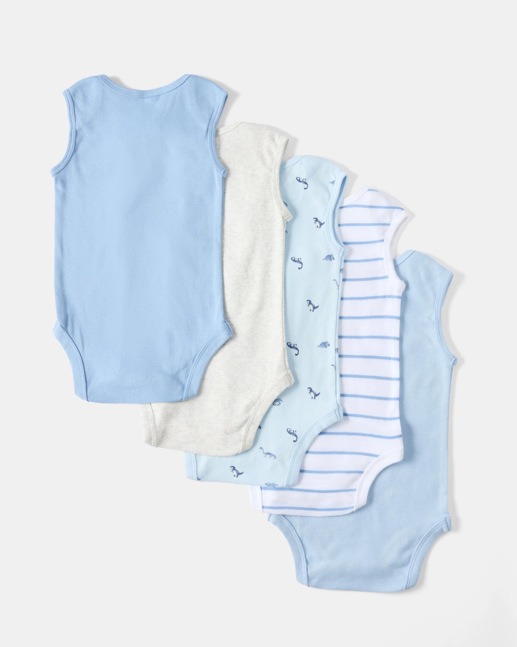 2 5 Pack Sleeveless Bodysuits Blu Dno, 2 of 3