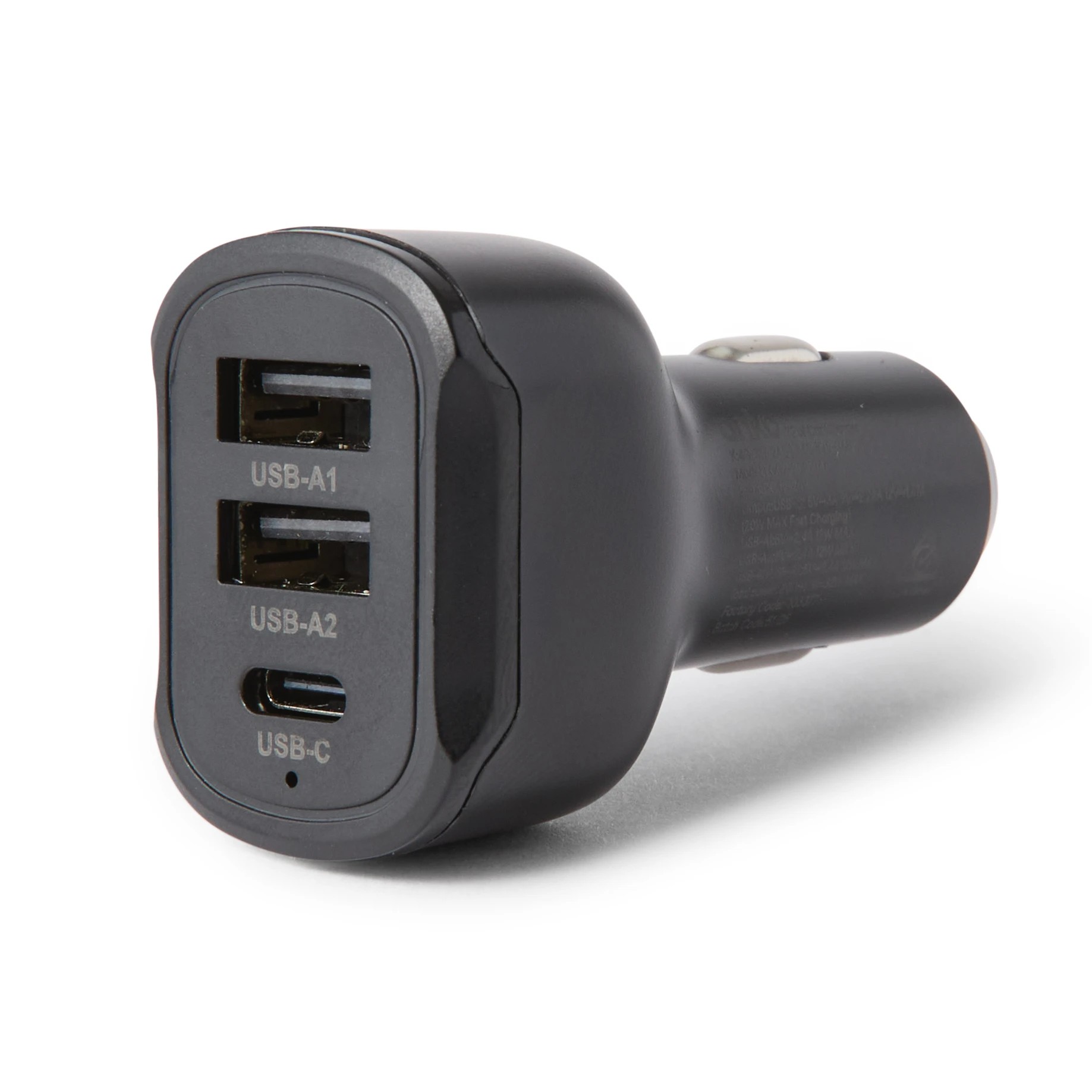 1 Car Charger with USB and USB-C - Black, 1 of 5