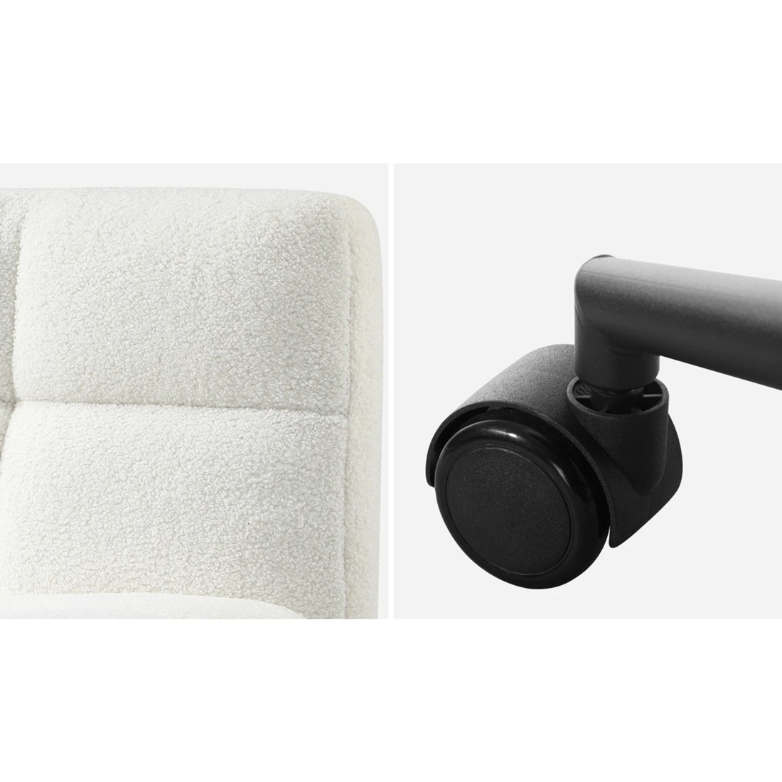 5 Oikiture Armless Office Desk Chair Boucle
 - White, 5 of 9