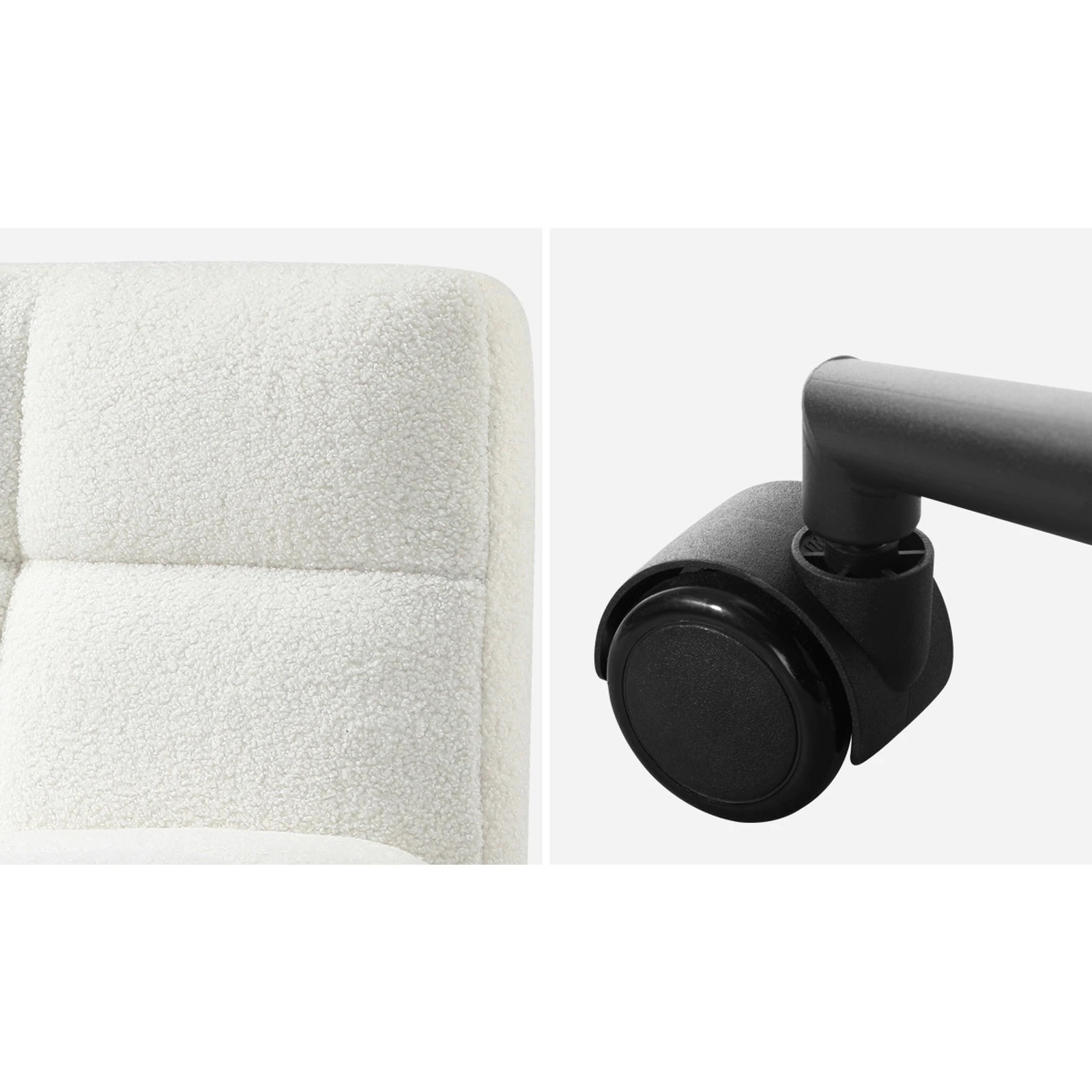 5 Oikiture Armless Office Desk Chair Boucle
 - White, 5 of 10