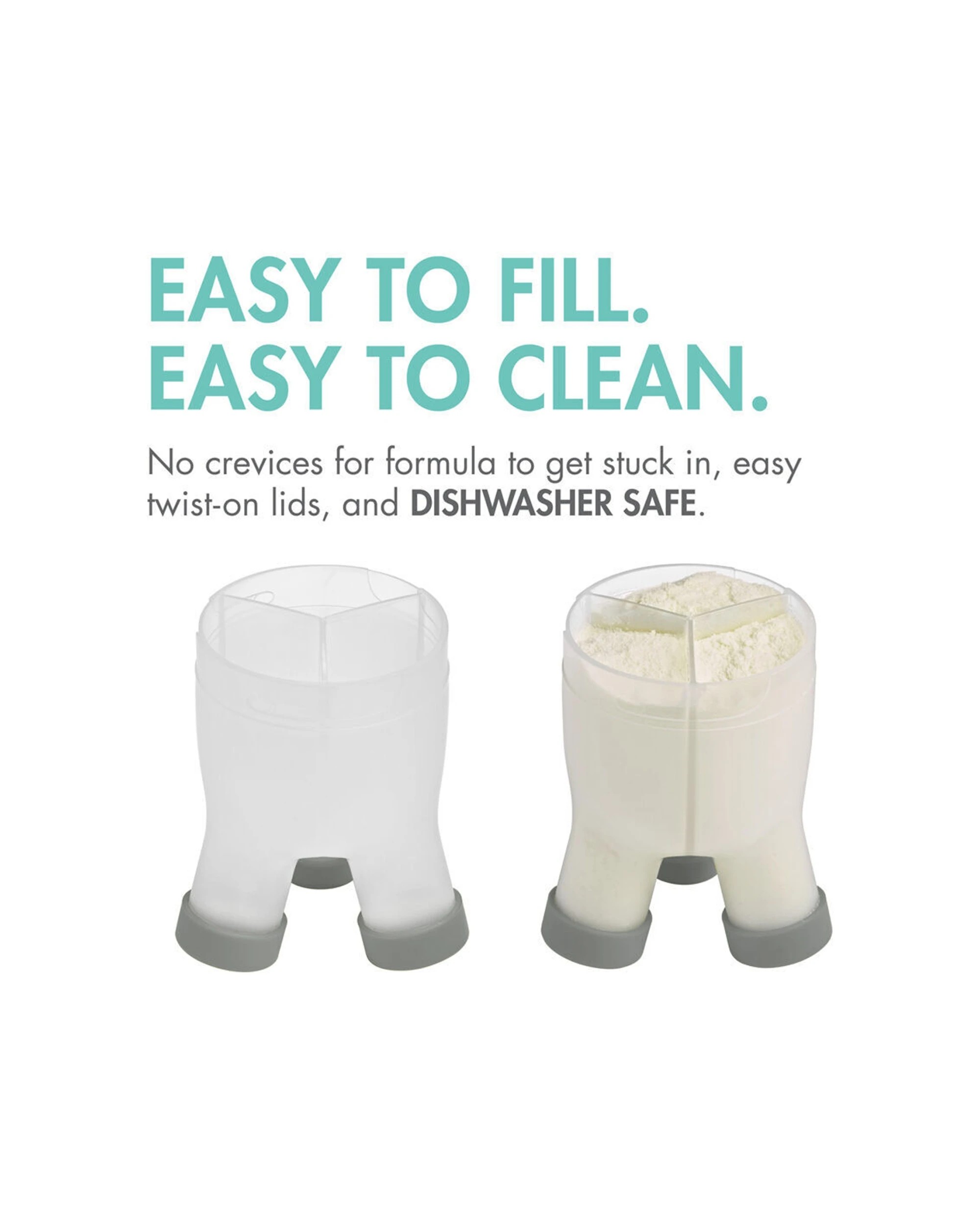 5 Boon Tripod Baby Formula Dispenser/Storage Container Holds 3x Servings 6PK - Grey, 5 of 8