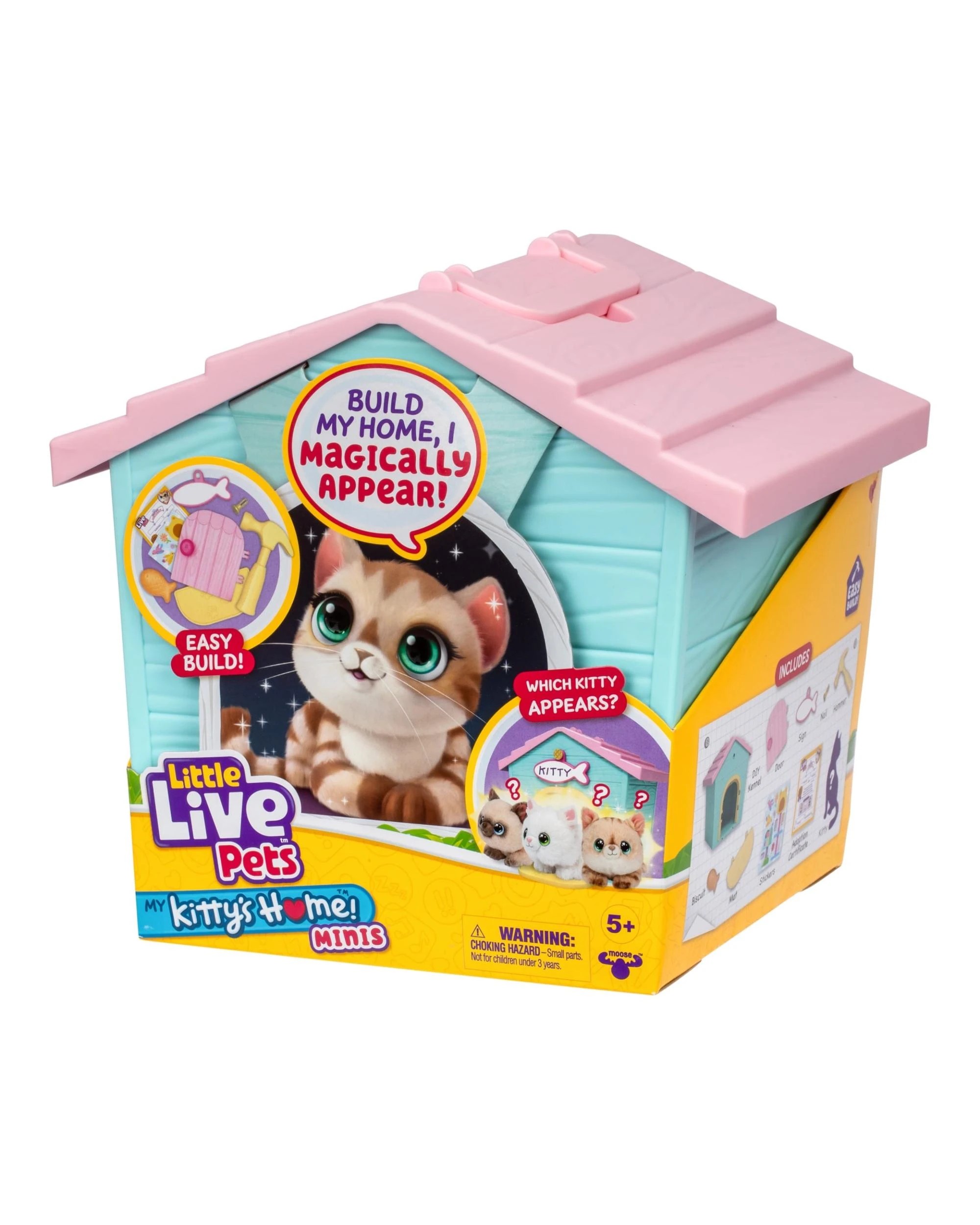 3 Little Live Pets My Kitty's Home Minis - Pink and Blue, 3 of 10