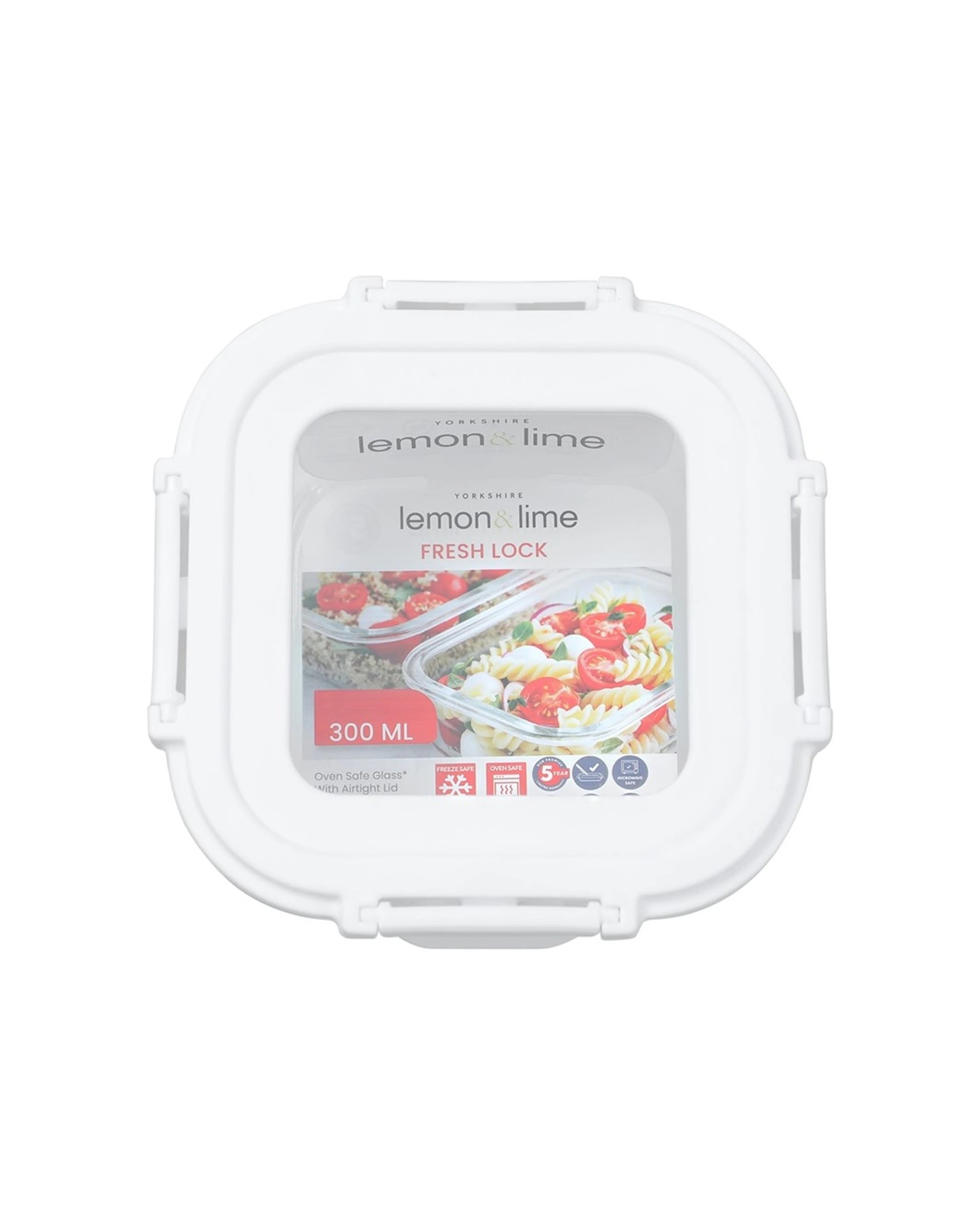 4 Lemon & Lime 6PK Yorkshire Fresh Lock Glass Reusable Food Container 300ml - Clear, 4 of 7