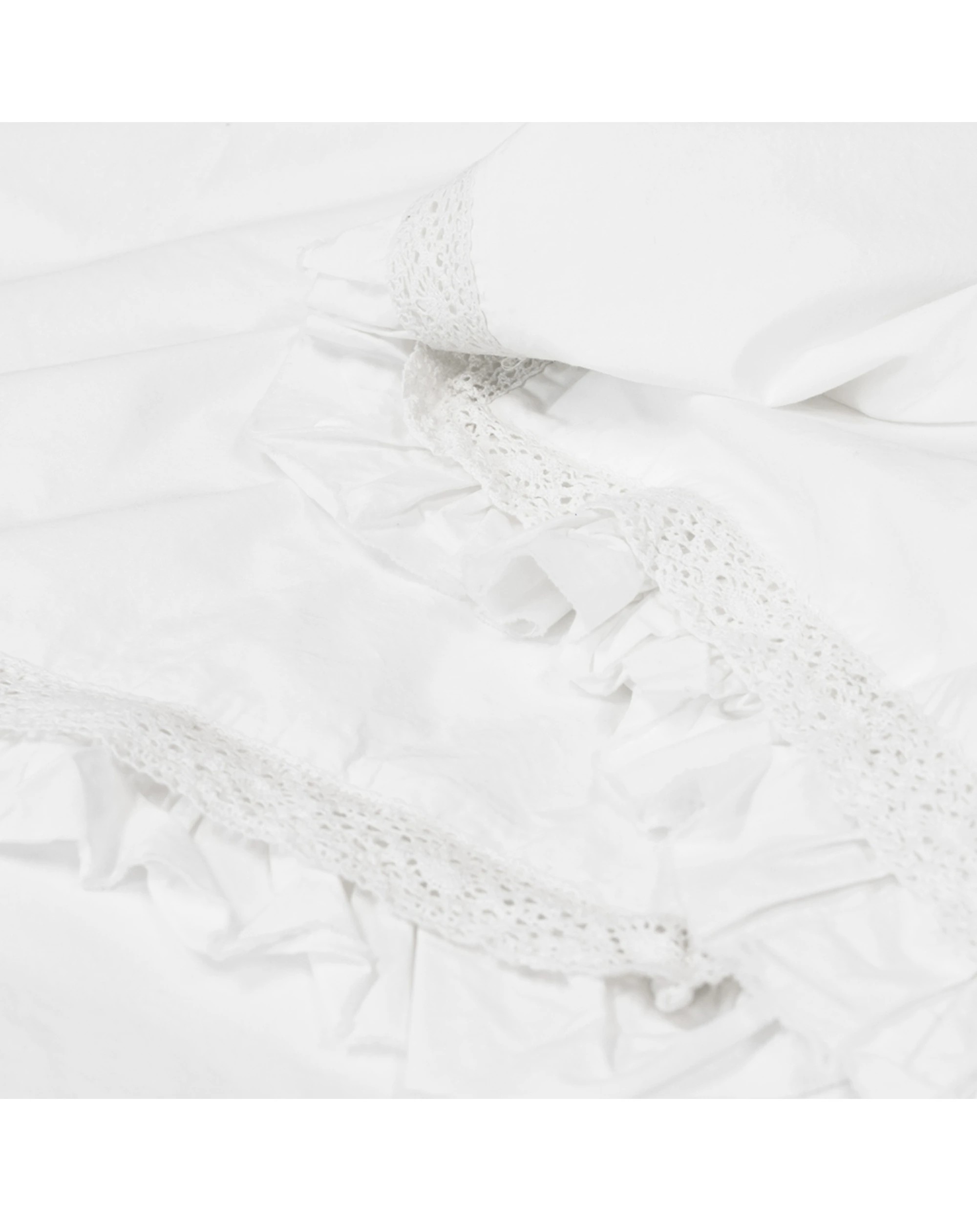 2 Algodon Adele Ruffle Wash Cotton Quilt Cover/Pillowcase Set - Queen Bed - White, 2 of 3
