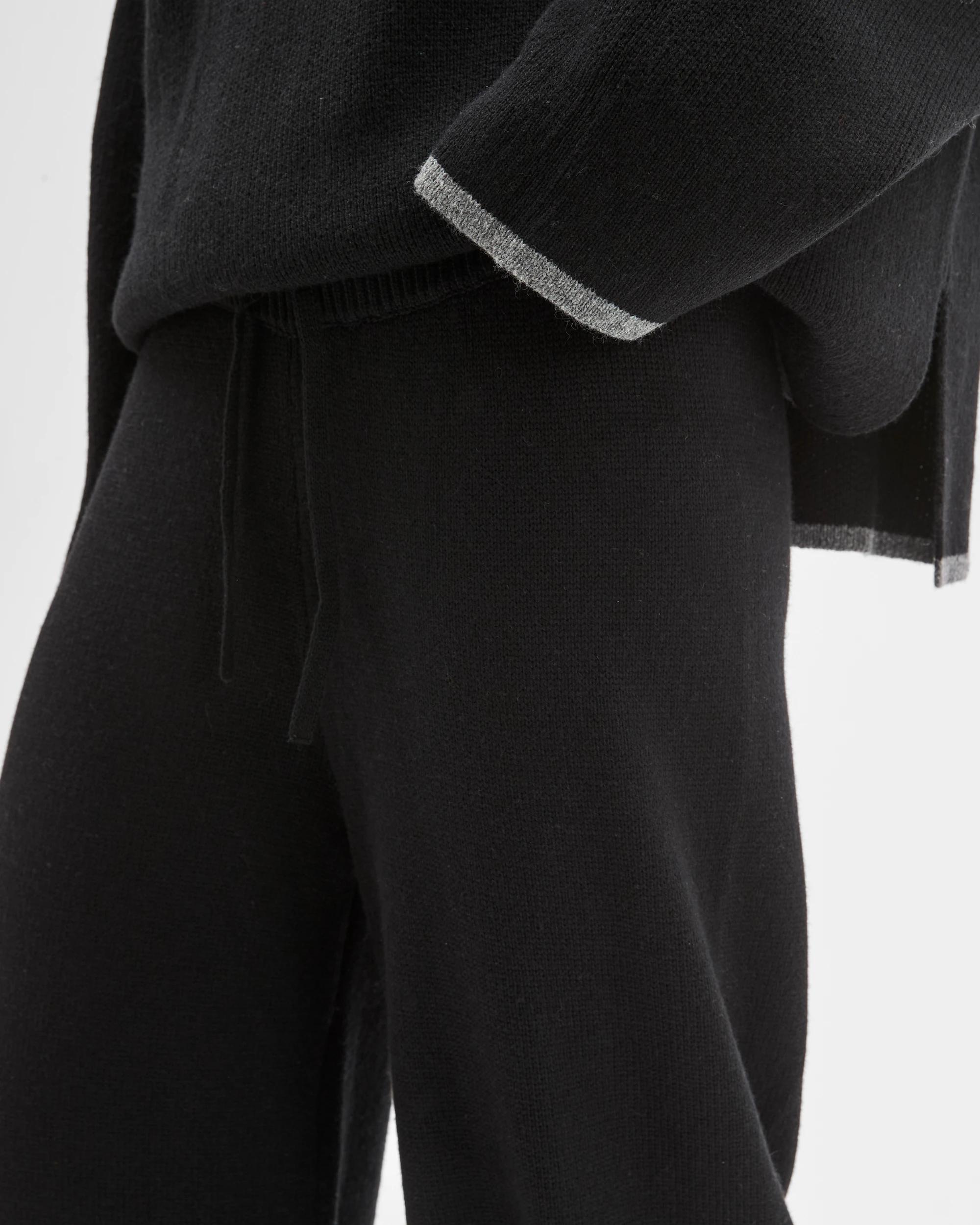 4 Lily Loves Wide Leg Knit Pants BLACK, 4 of 5