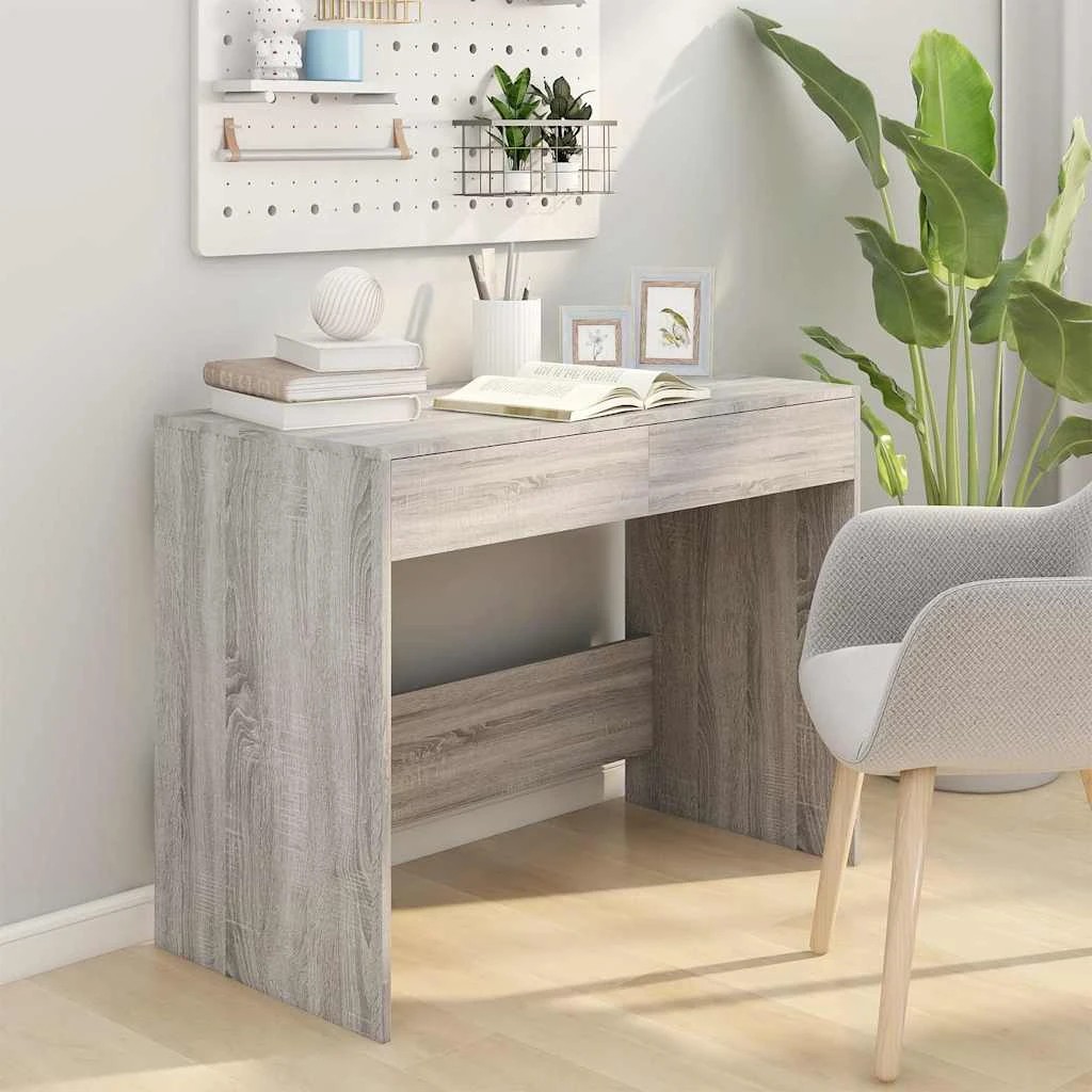 3 vidaXL Desk Ample Storage - Grey, 3 of 9