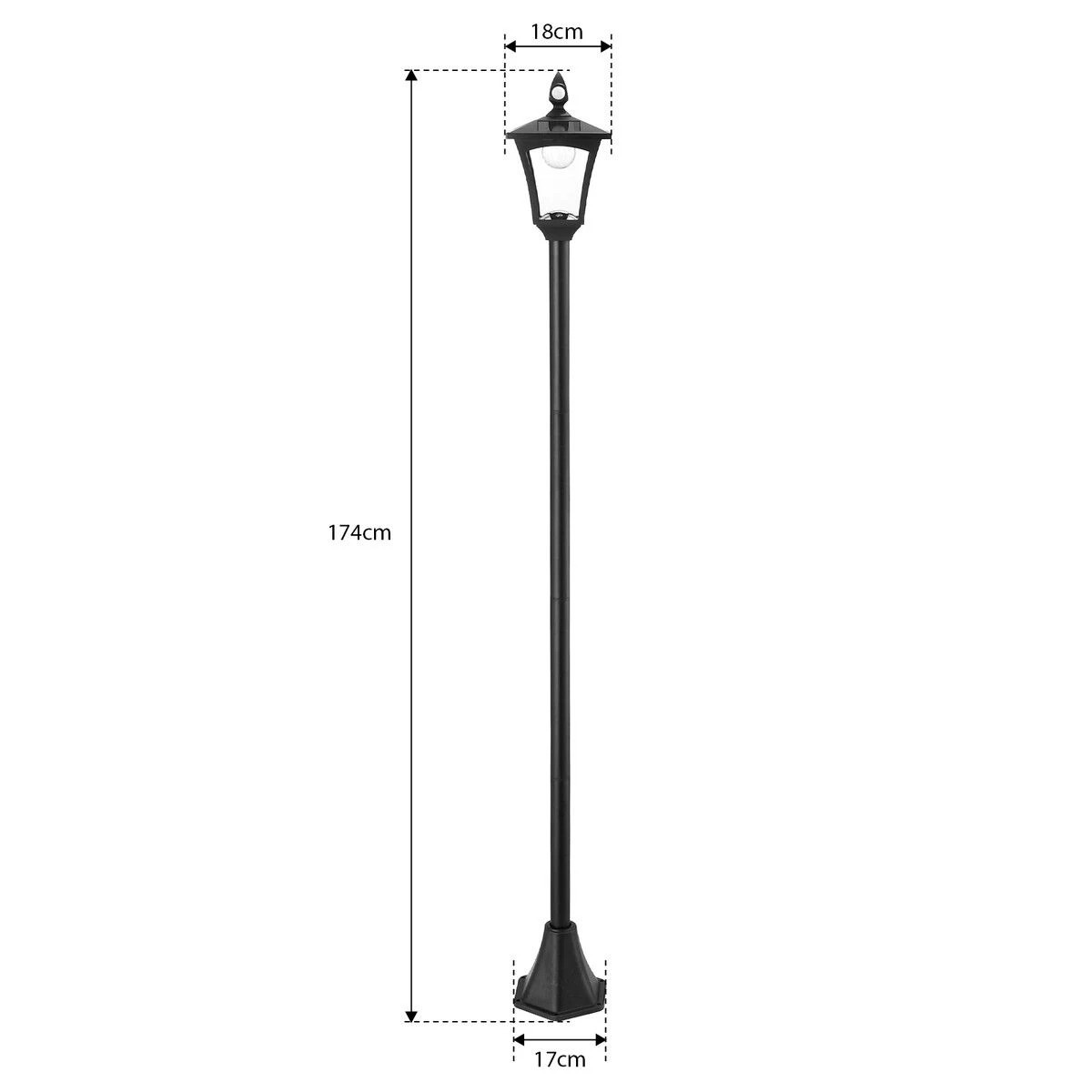 2 AUSWAY 174cm Solar LED Post Light Outdoor Security Pathway Street Garden Pole Lamp, 2 of 2