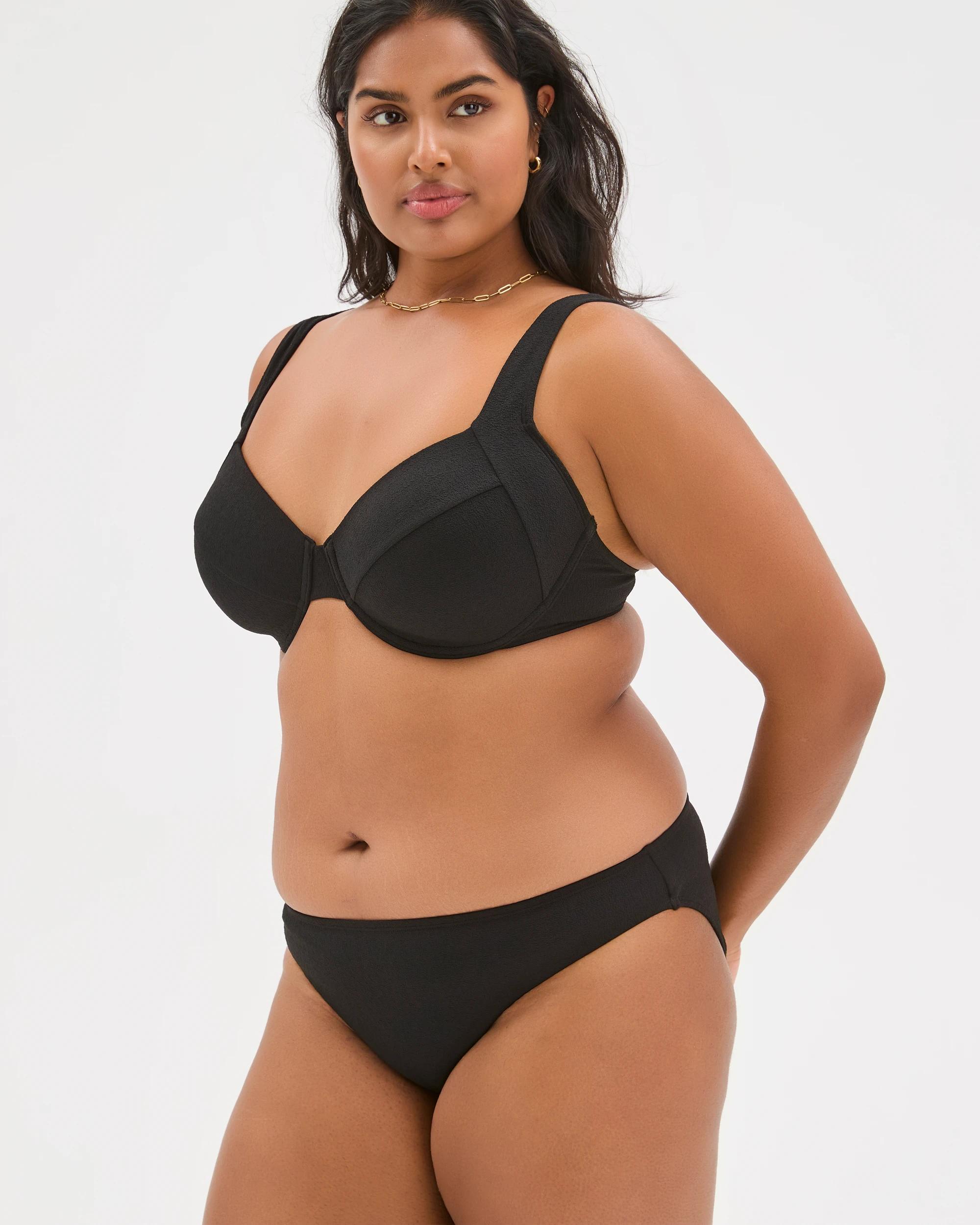 8 Target Woman Resort Low Rise Soft Textured Swim Bikini Bottoms BLACK, 8 of 9