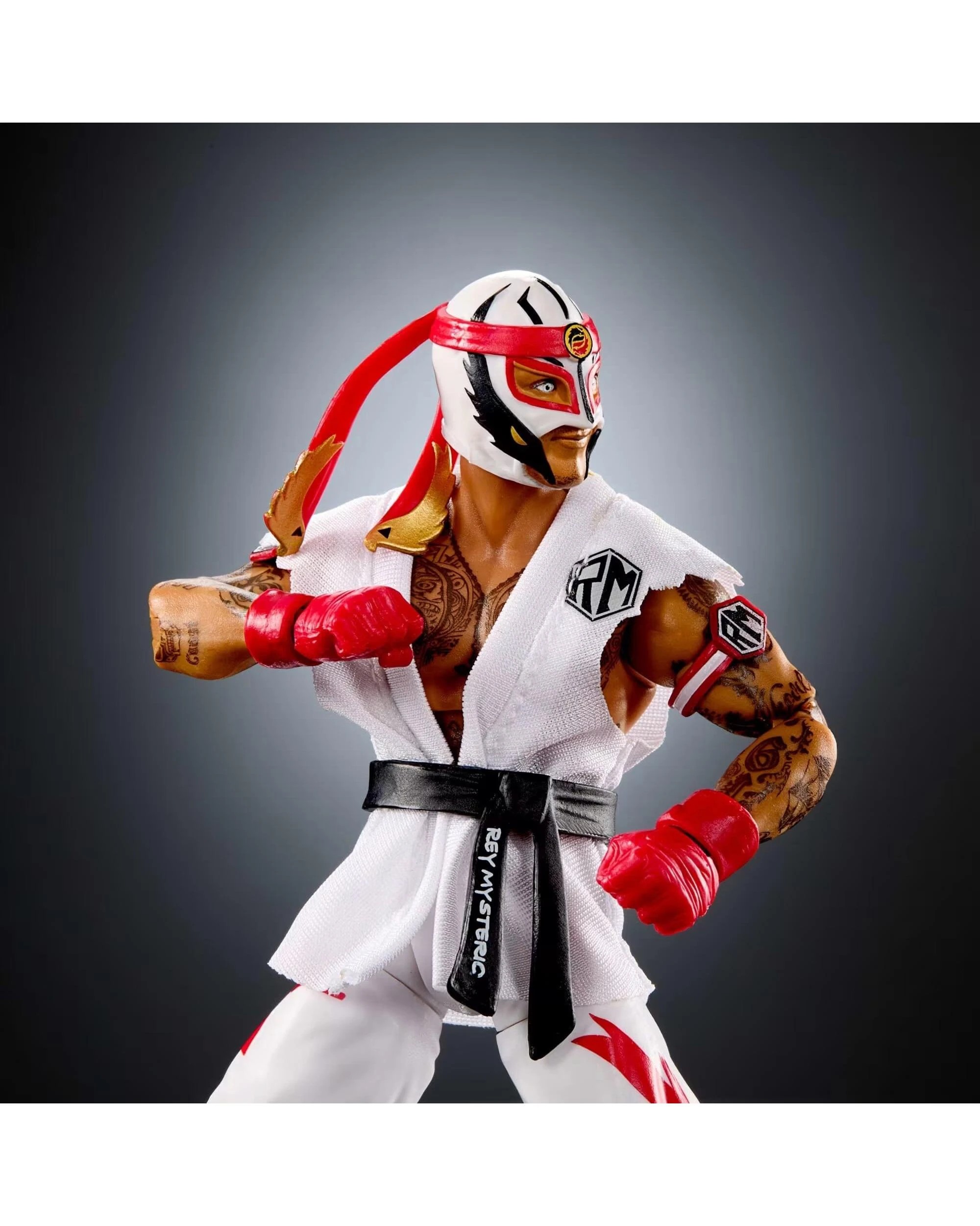 5 WWE x Street Fighter Rey Mysterio as Ryu Action Figure, 5 of 6