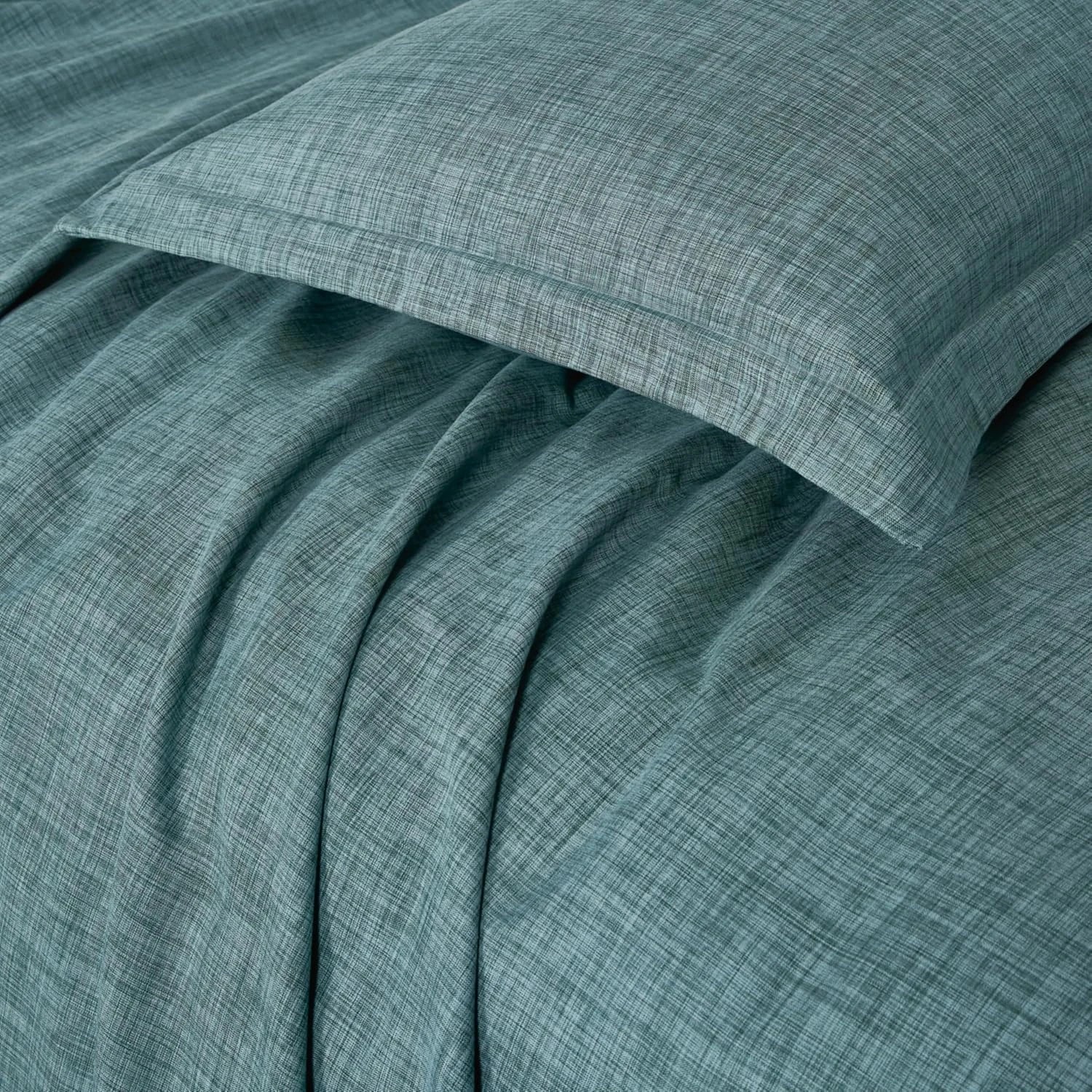 4 CleverPolly Linen-Look Microfibre Quilt Cover Set - Queen Bed, 4 of 4