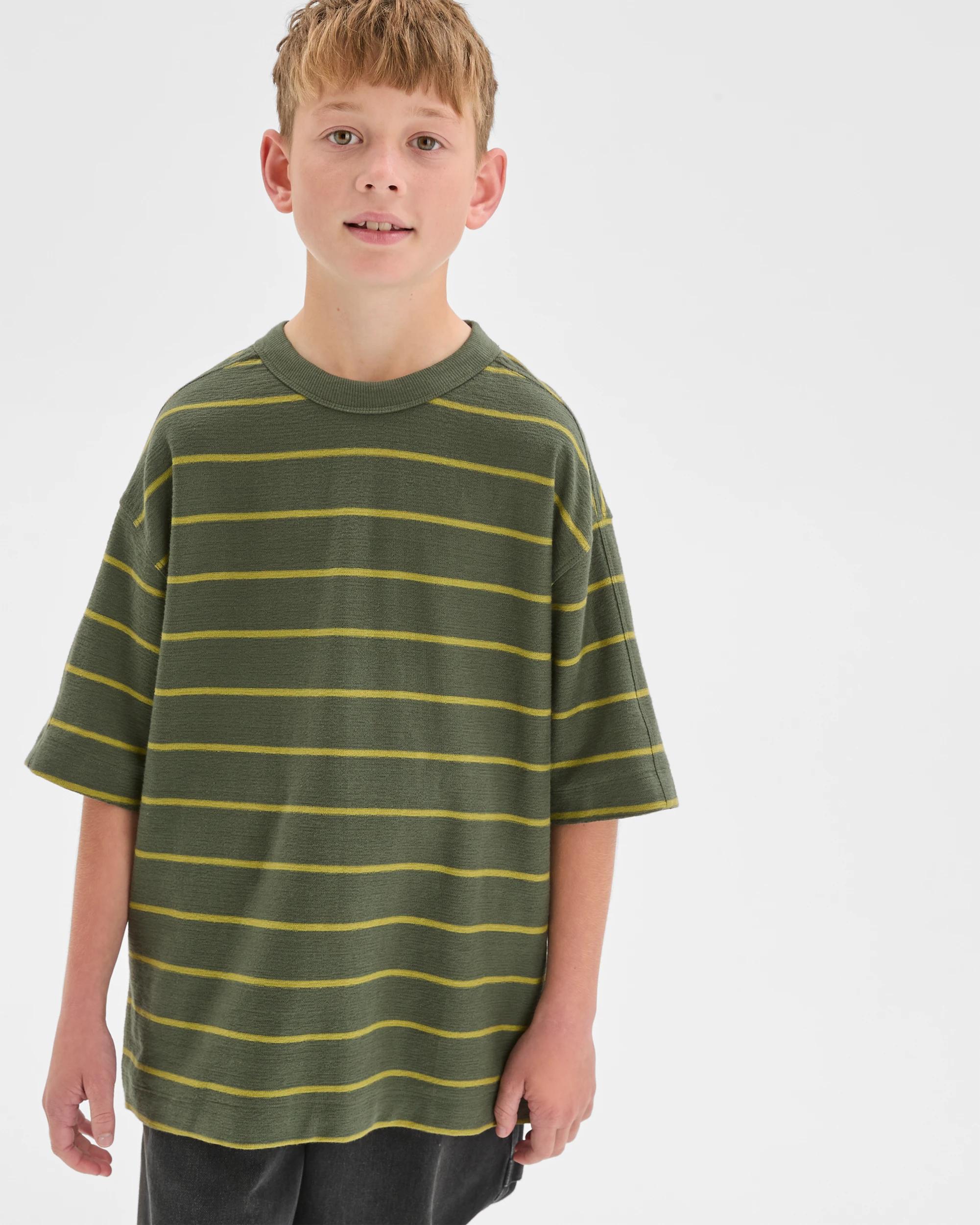 2 Target Kids Australian Cotton Textured Oversized T-Shirt GREEN, 2 of 7