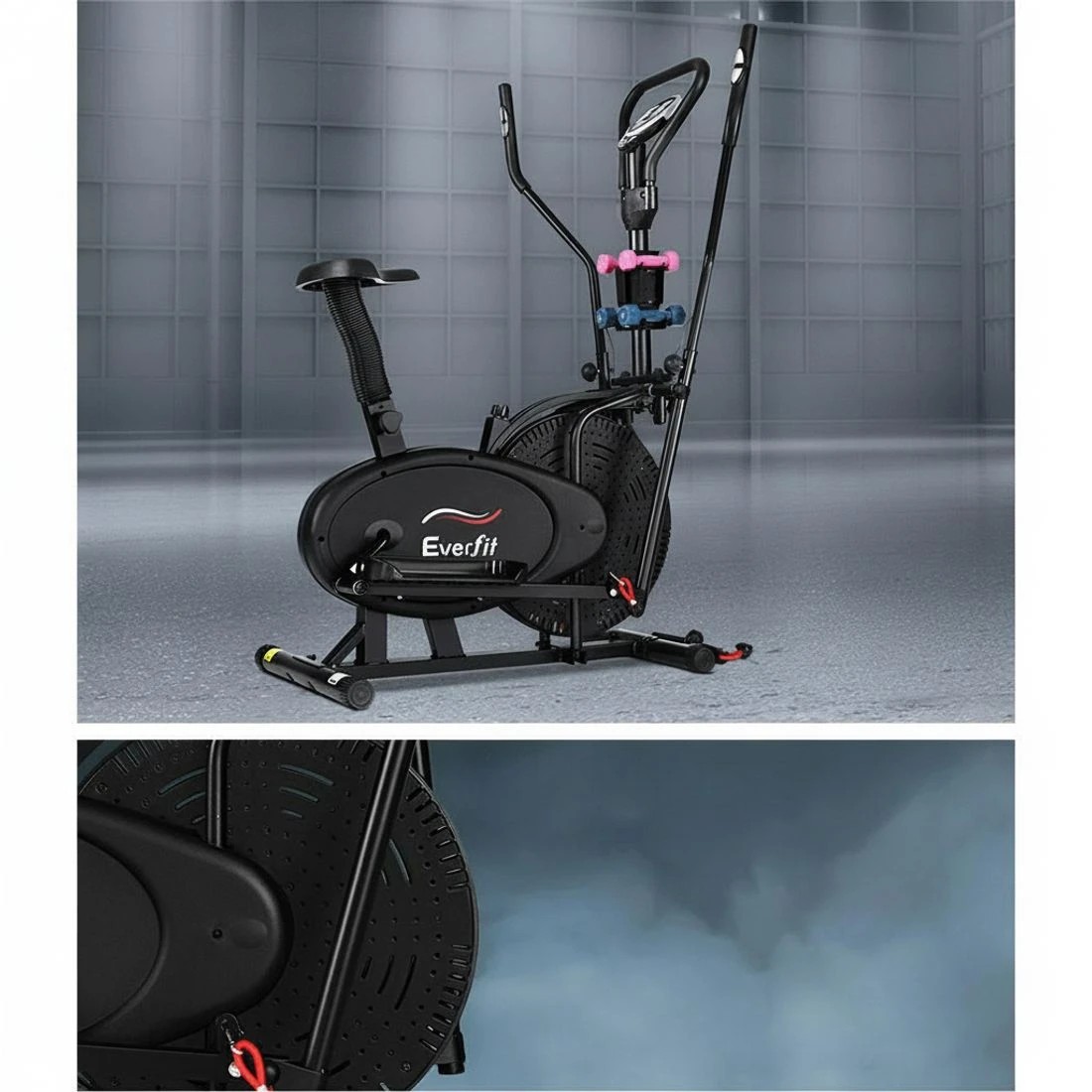 4 Everfit Exercise Bike 6 in 1 Elliptical Cross Trainer Home Gym Indoor - Black, 4 of 6