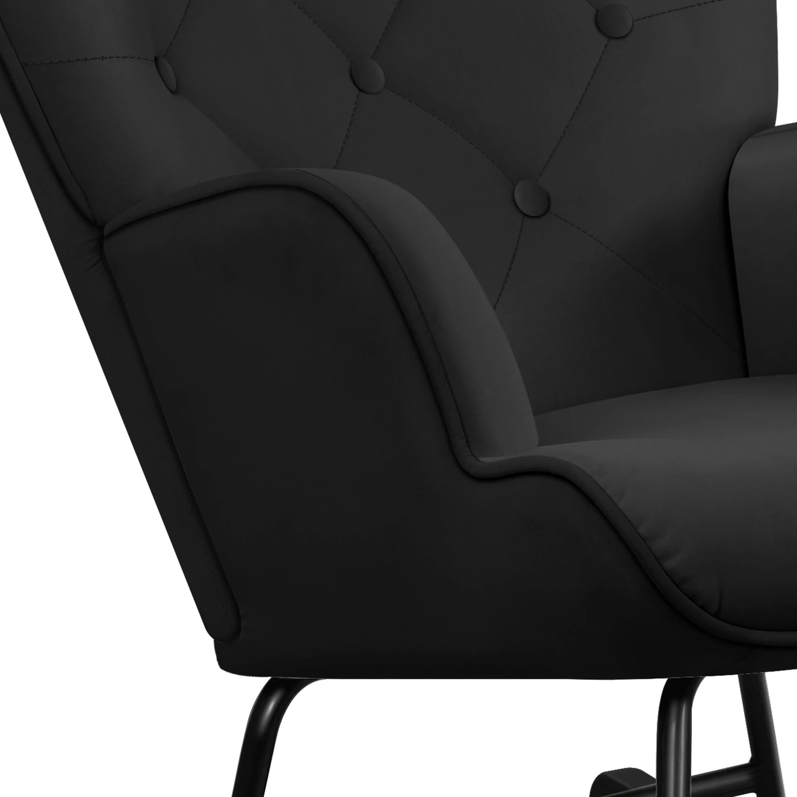 8 Alfordson Armchair Rocking Chair Accent Feeding Chair Lounge Sofa Couch - Black, 8 of 9