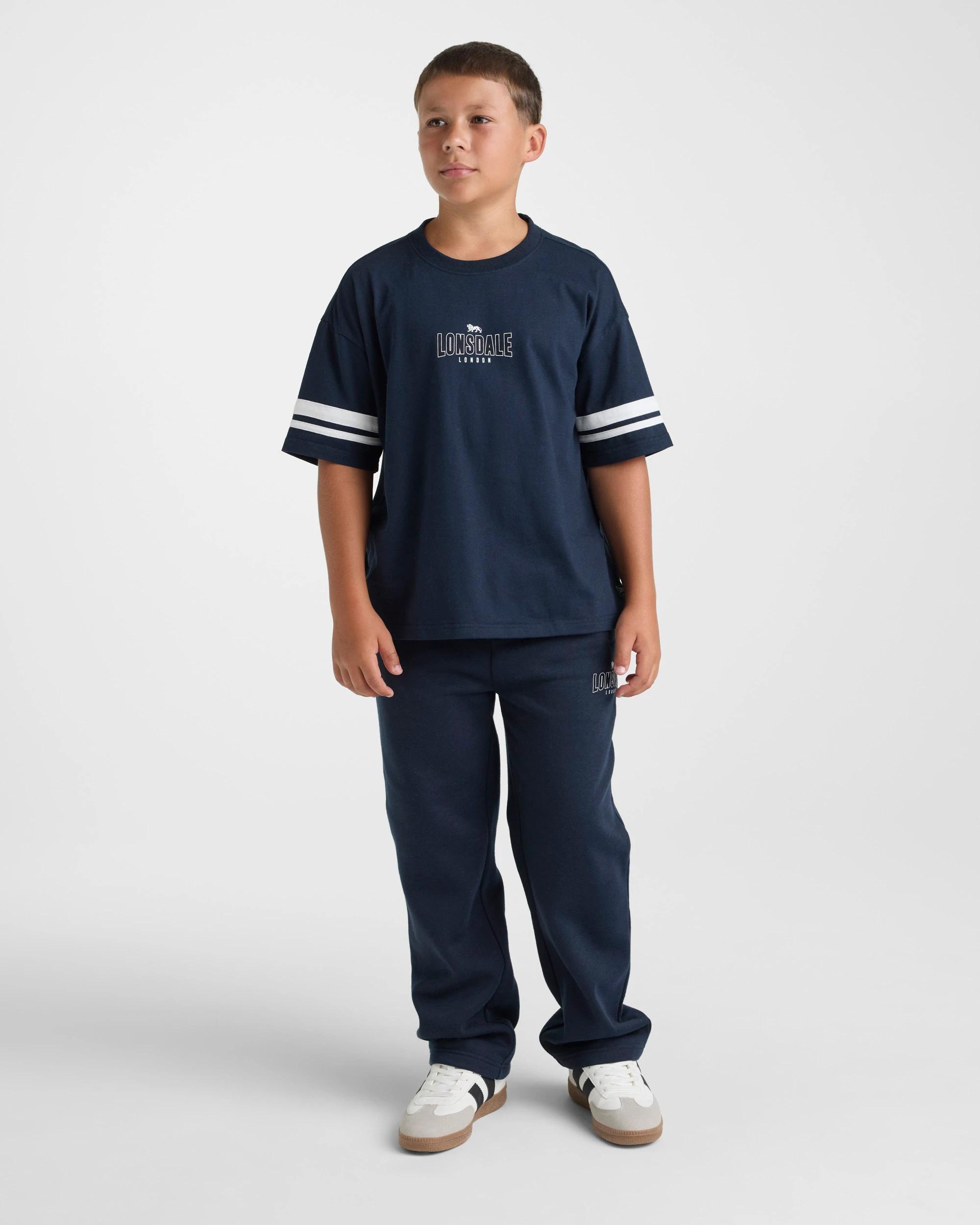 5 Lonsdale London Boys Retro Sport Trackpants NAVY, 5 of 5