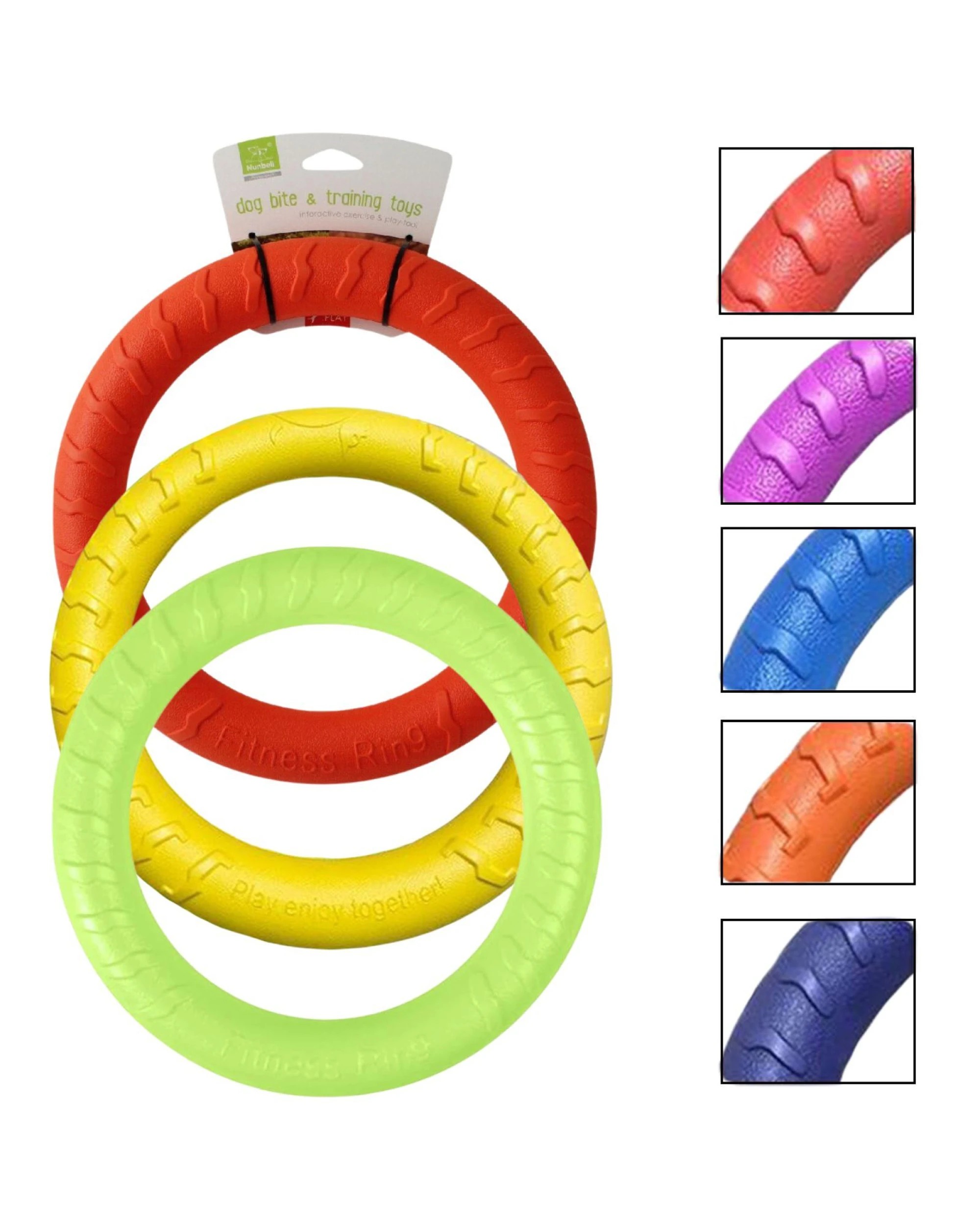 1 BR Pets Medium Lightweight Dog Chew Training Ring - 20cm Floating Toy (Pack of 3), 1 of 4