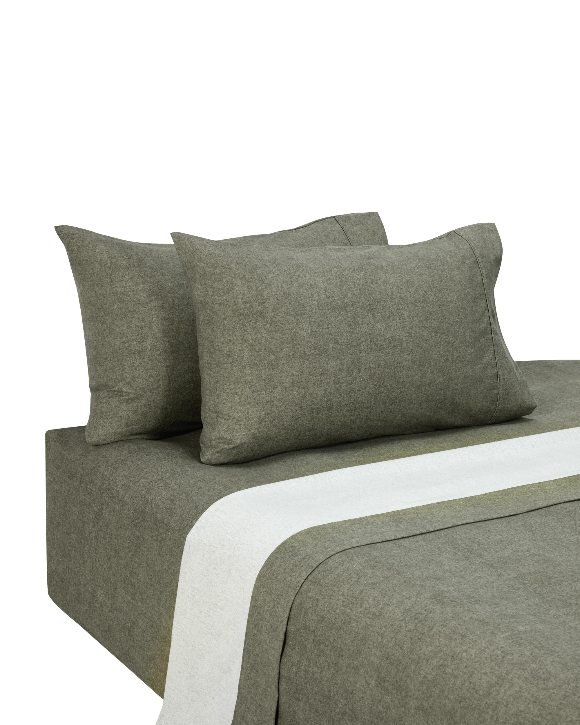 5 Marle Cotton Flannelette Sheet Set - Queen Bed, Green, 5 of 7