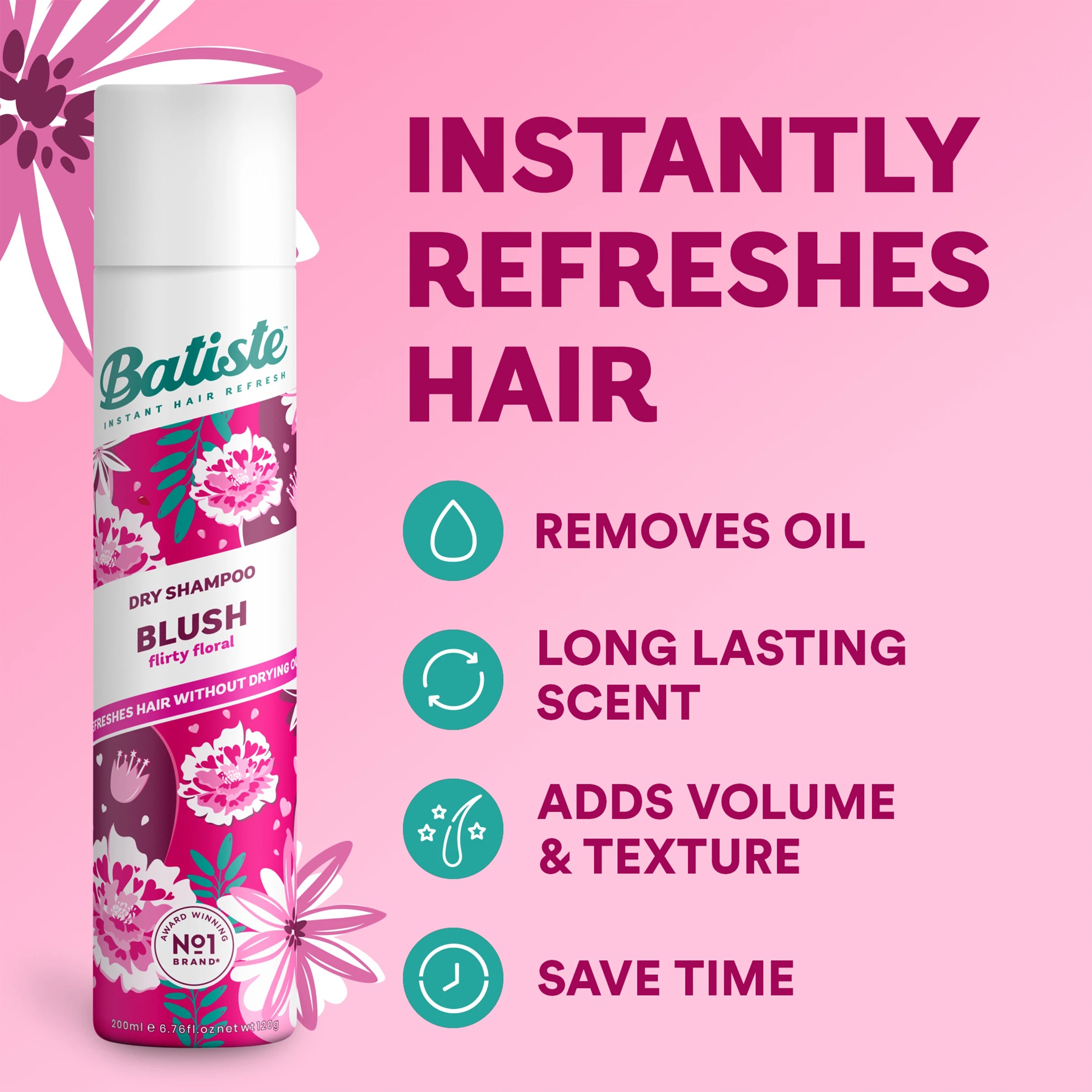 3 Batiste Blush Dry Shampoo 350ml - Flirty Floral, 3 of 10
