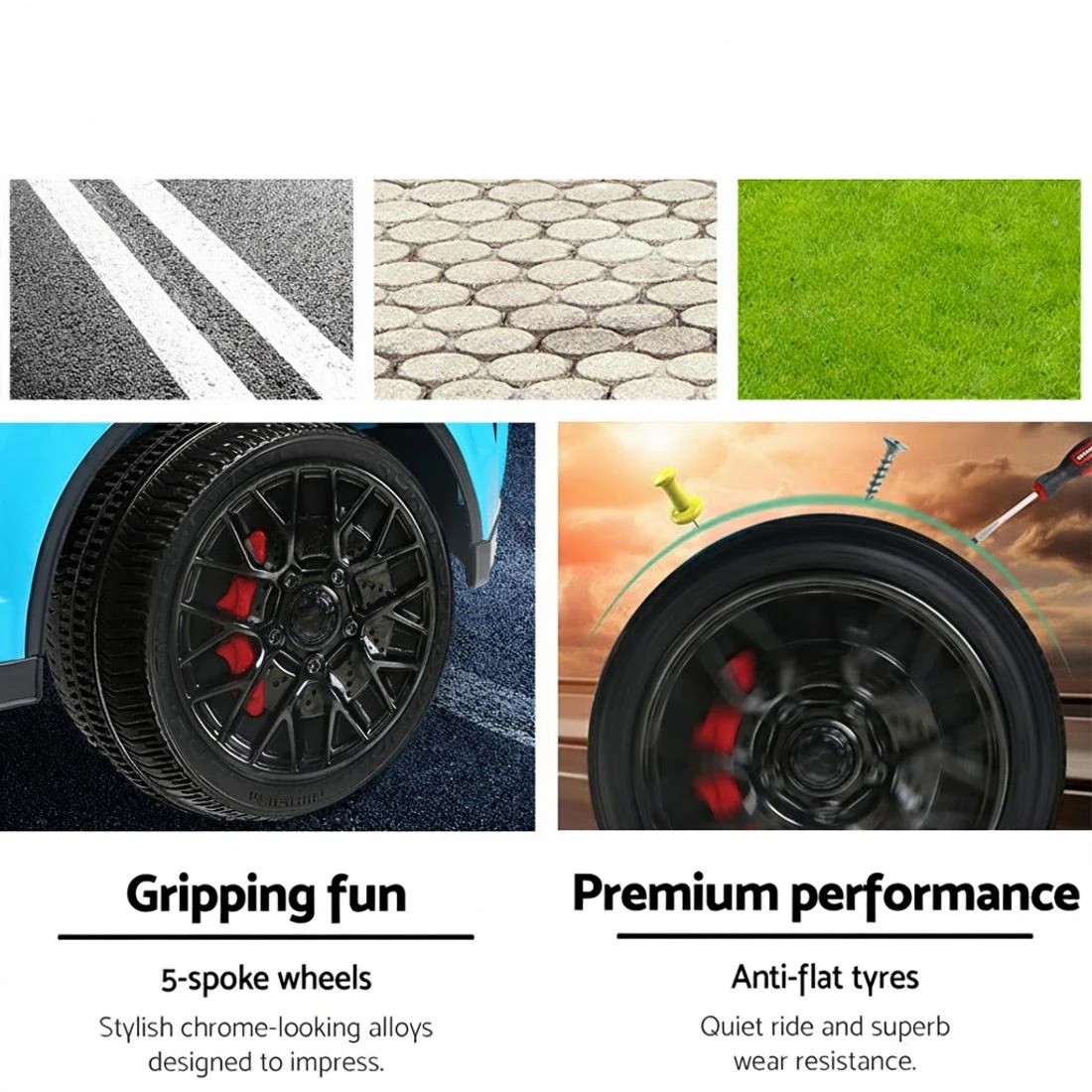 7 Rigo Kids Electric Ride On Car SUV Toy Cars Remote 12V - Blue, 7 of 8