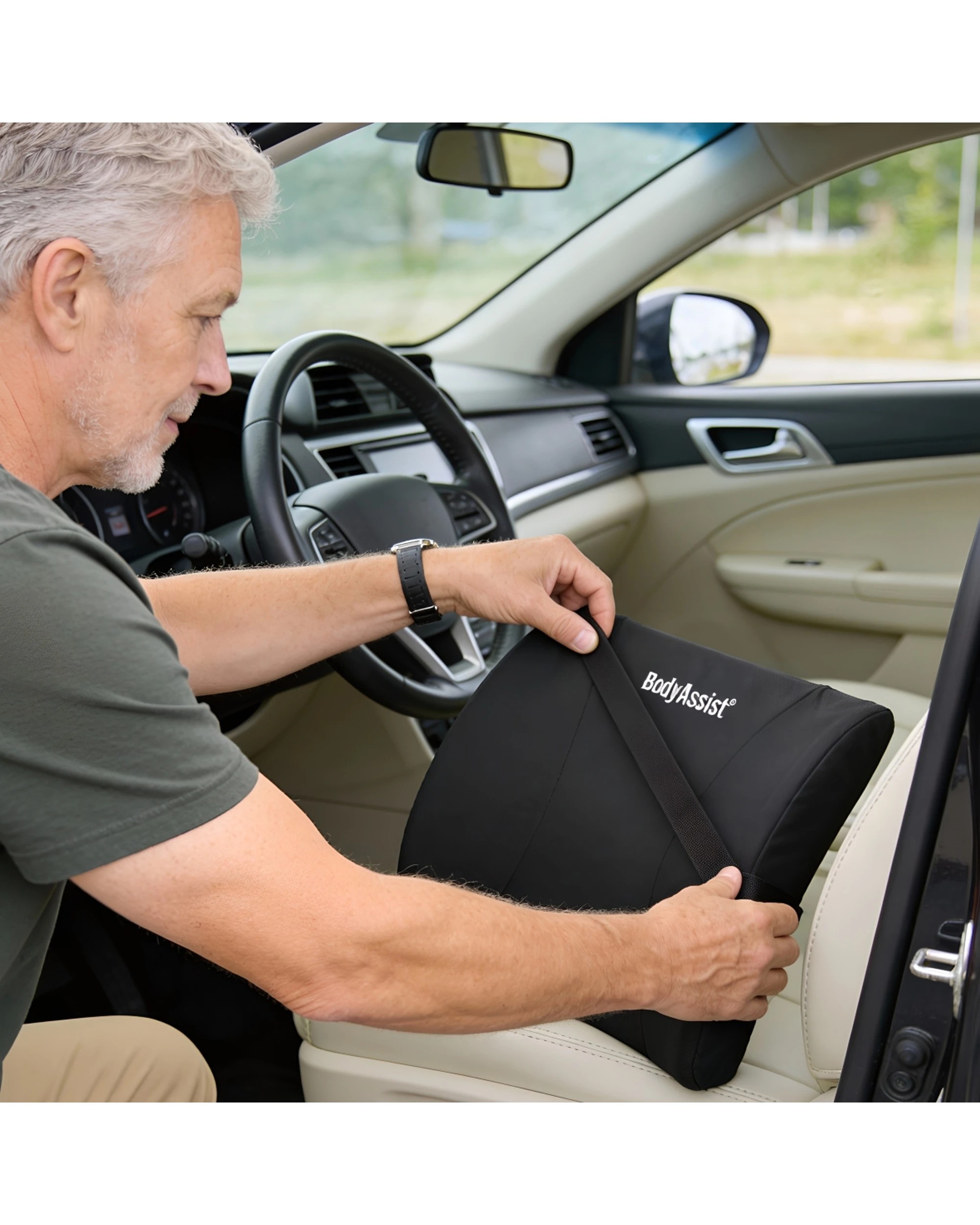 5 Bodyassist Deluxe Back Rest Cushion Ergonomic With Large Hot Cold Gel Pack - Black, 5 of 8