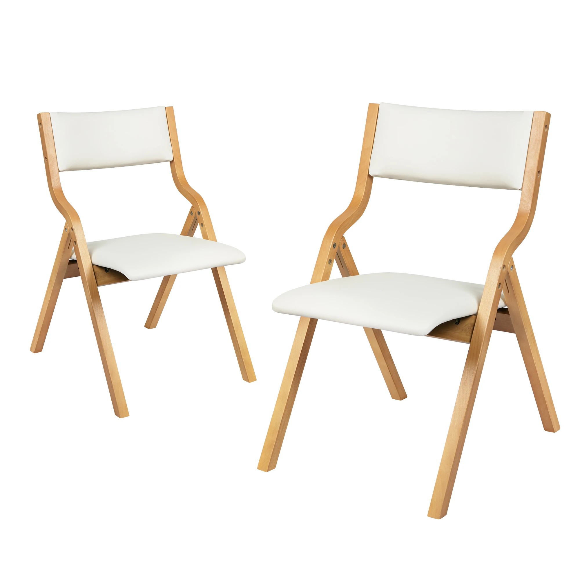 1 Levede 1 Set Of 4 Foldable Dining Chairs - Beige, 1 of 5