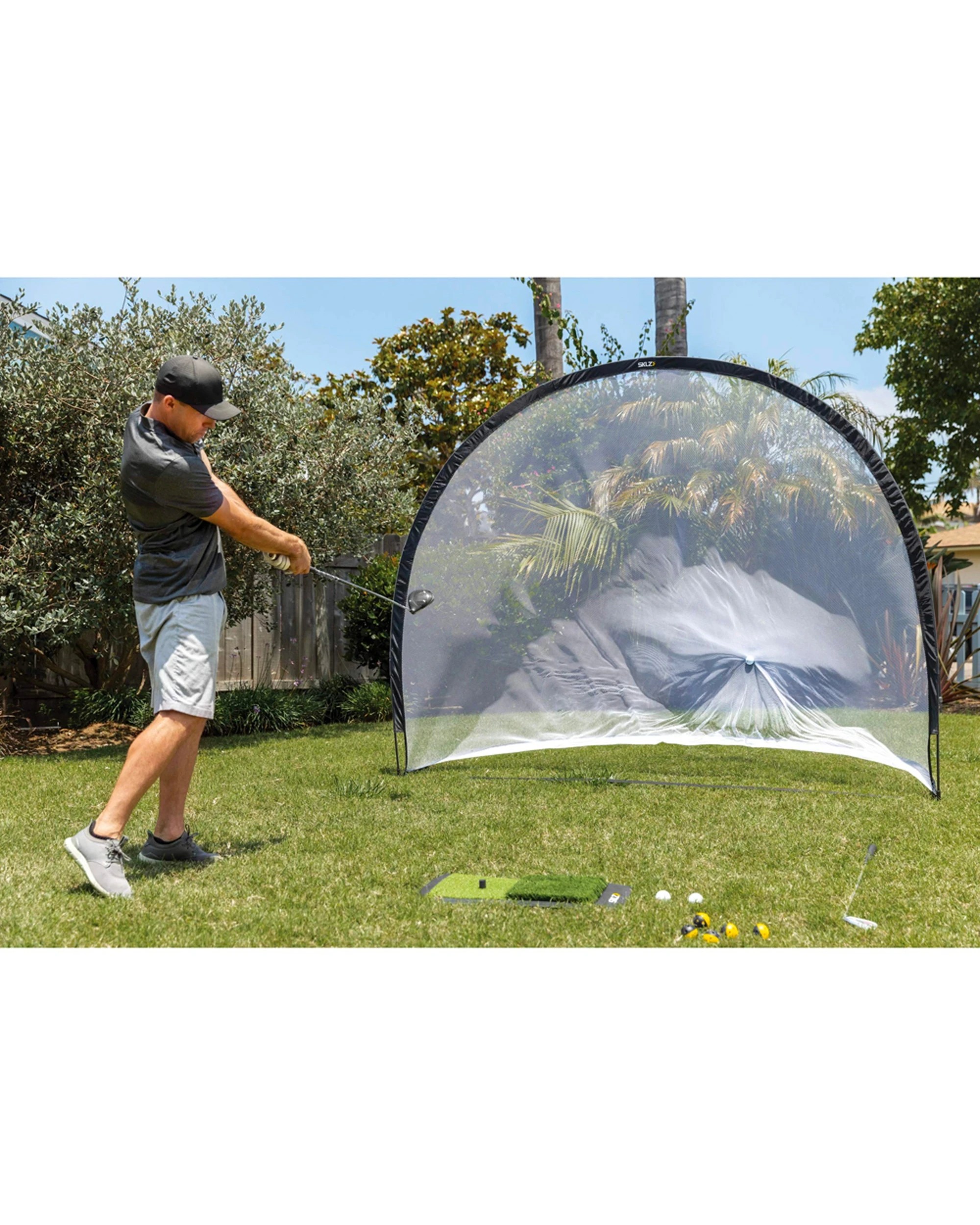 3 Sklz Home Driving Range Golf Kit Practice Net Impact Balls Launch Pad Tees - Clear, 3 of 4