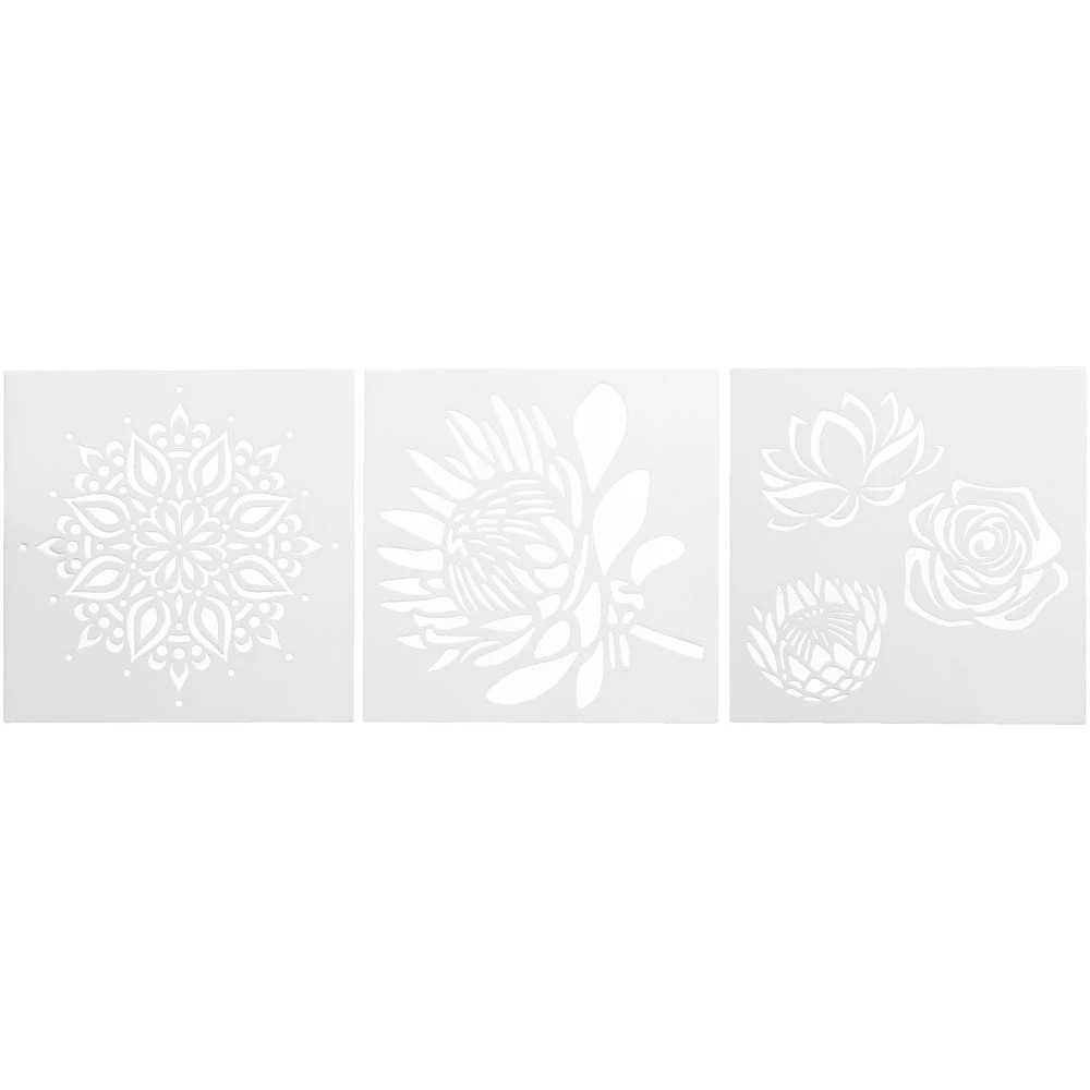 2 Born Large Stencils 3 Pack Floral, 2 of 2