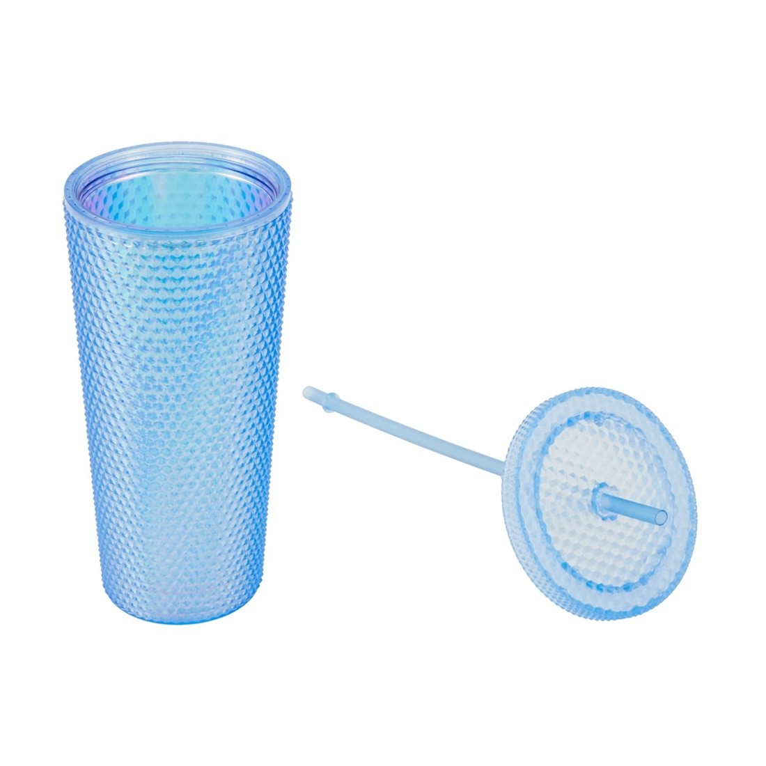 3 Blue Textured Smoothie Tumbler, 3 of 9