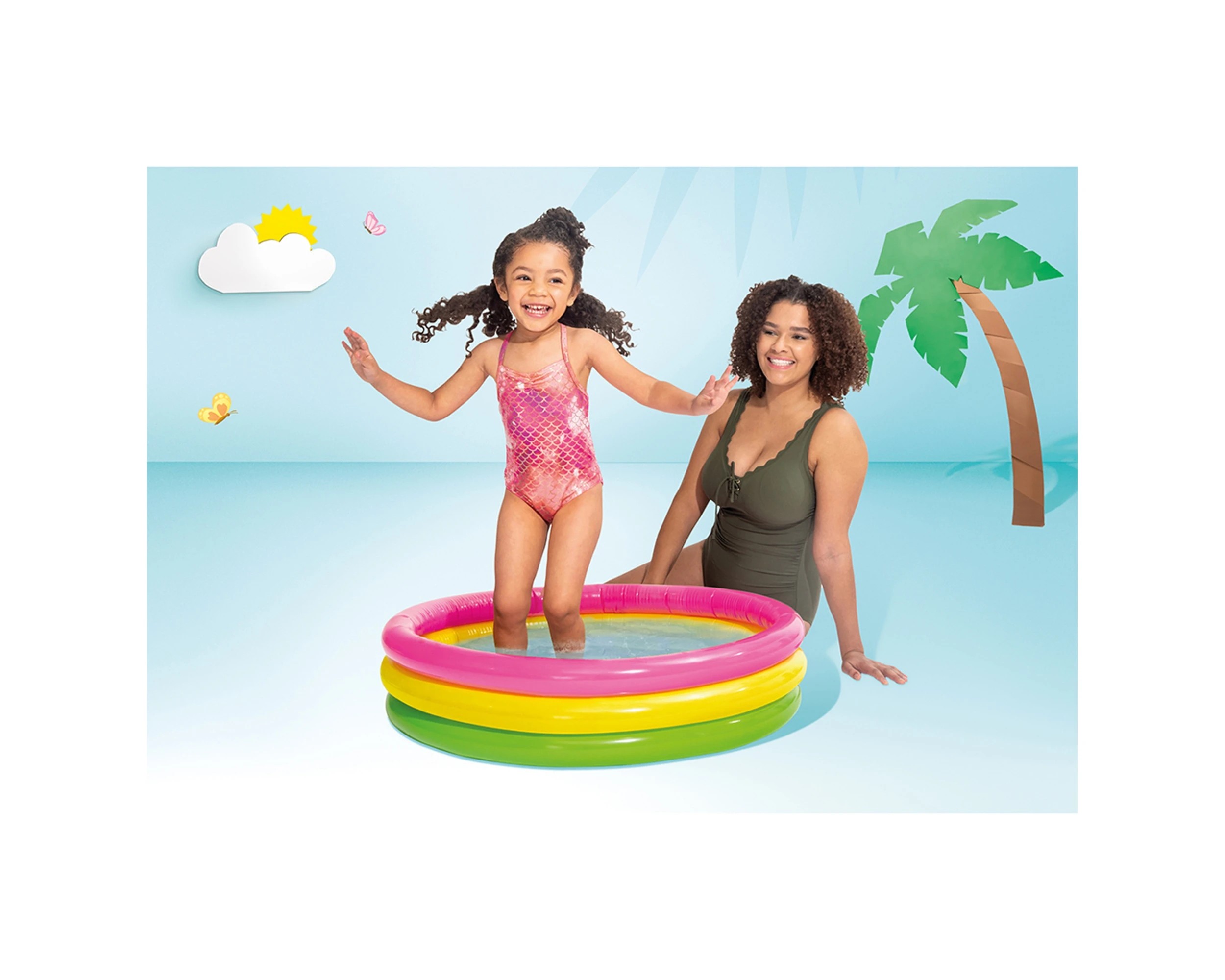 4 INTEX Inflatable Baby Pool 86x25cm 2PK Soft Floor 3 Ring Design Value Pack - Multi, 4 of 4