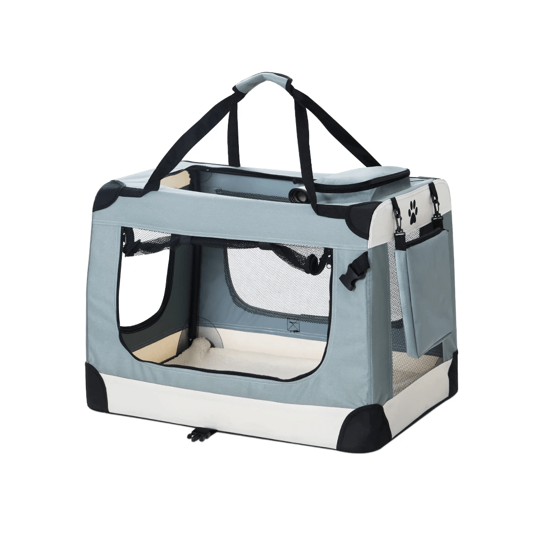 1 i.Pet Pet Carrier Soft Crate Dog Cat Travel 70x52CM Portable Foldable Car Large - Blue, 1 of 6