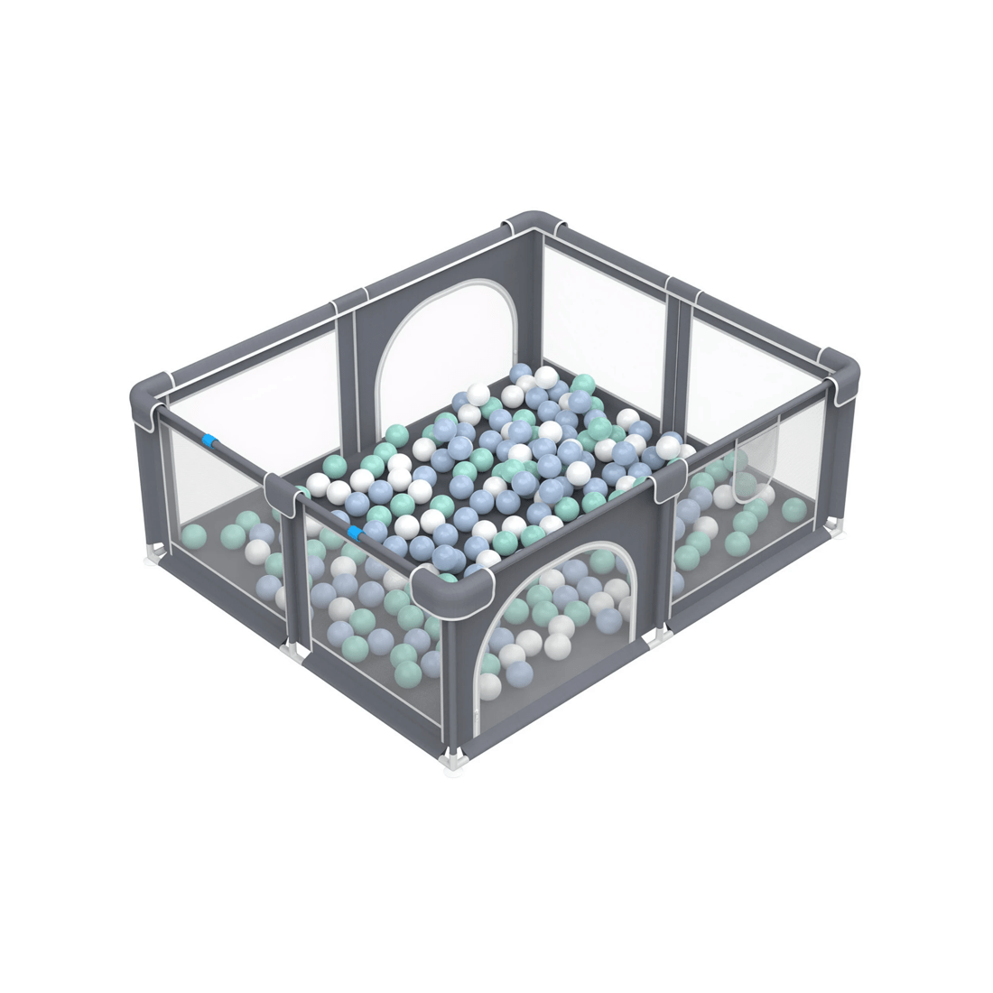 4 Advwin Large Baby Playpen 155 x 185cm Kids Activity Central Child Play Fence with Anti-Slip Base Grey, 4 of 7