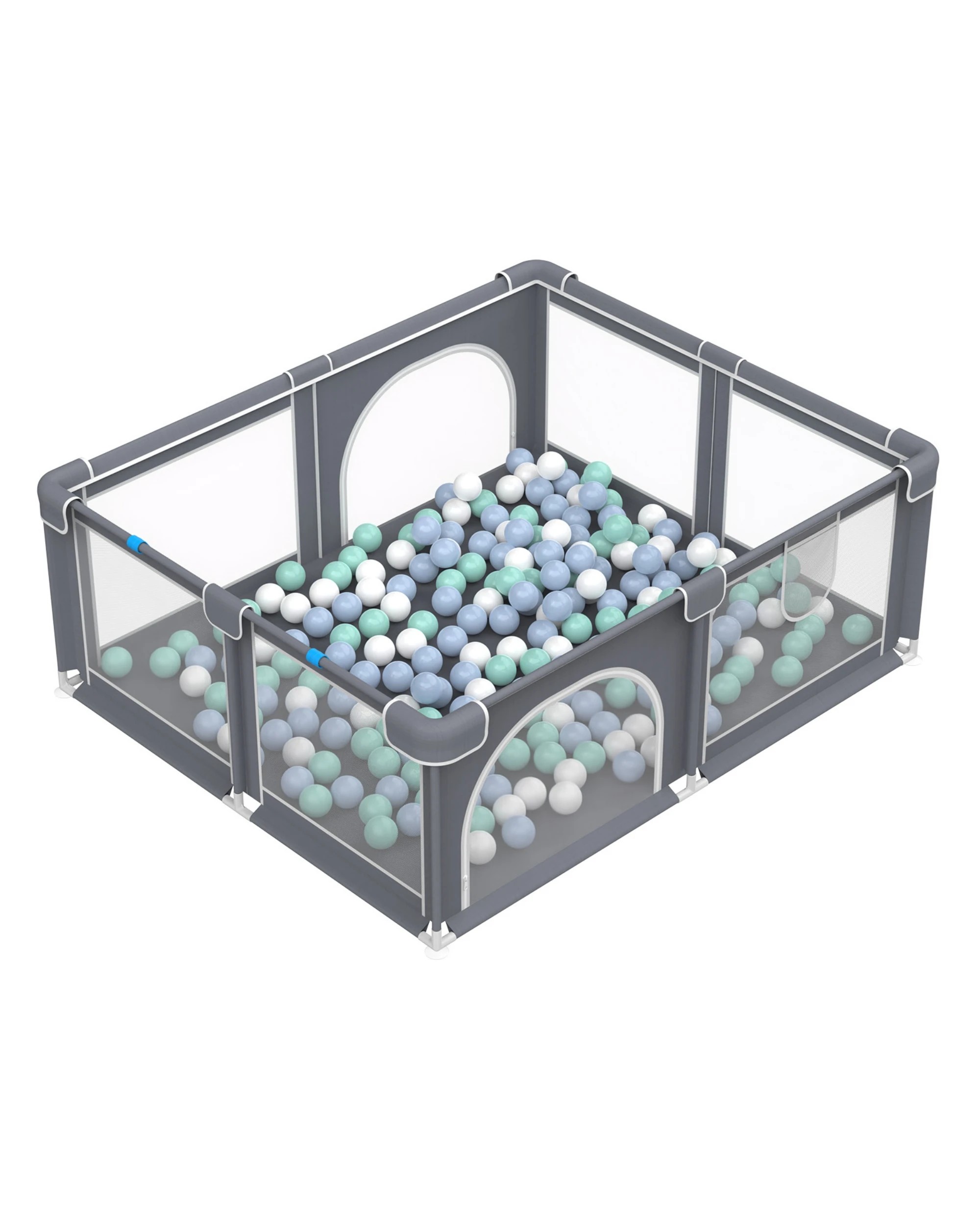 4 Advwin Large Baby Playpen 155 x 185cm Kids Activity Central Child Play Fence with Anti-Slip Base Grey, 4 of 7